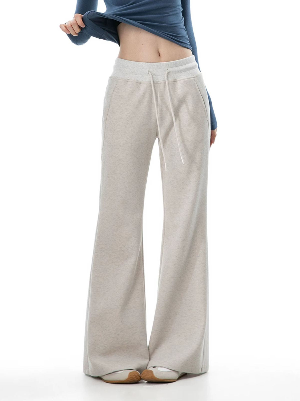 Slatepath - Women's Draped Cotton-Blend Slight Flare Yoga Pants