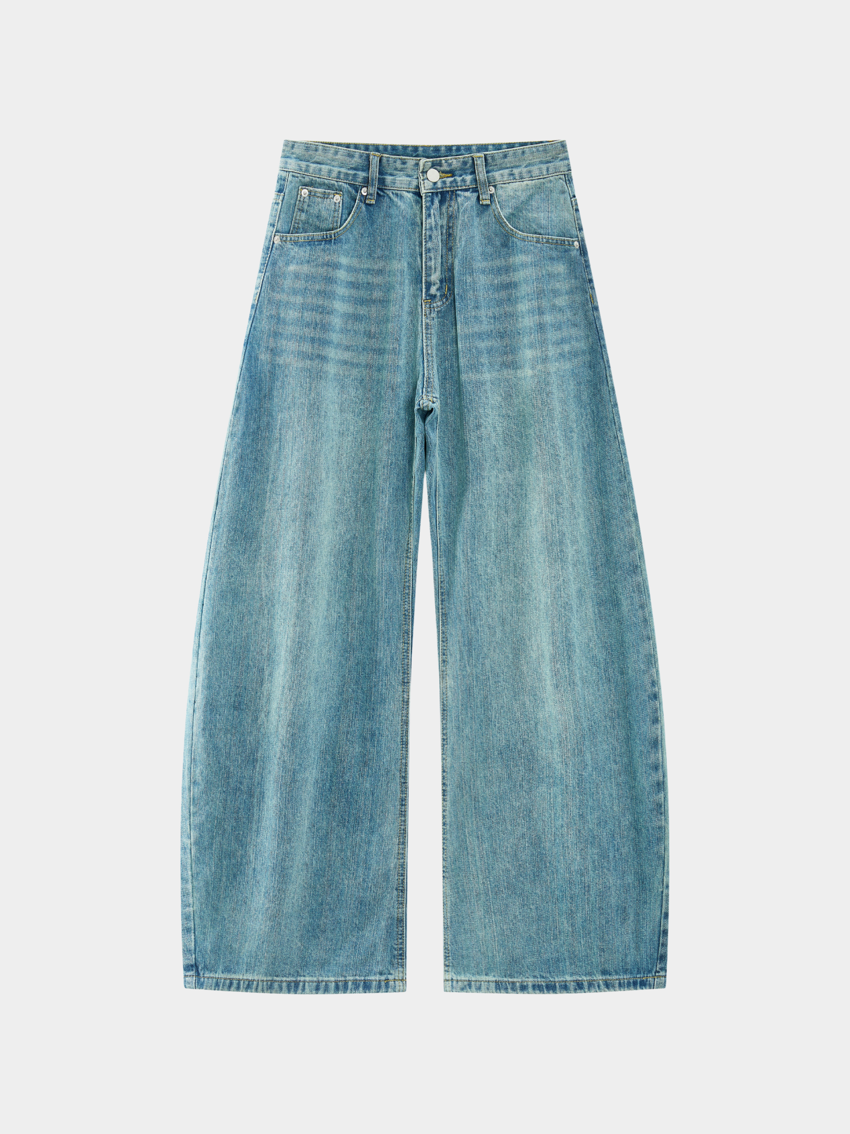 LowFell - Women's Washed Relaxed Straight-Leg Denim Jeans