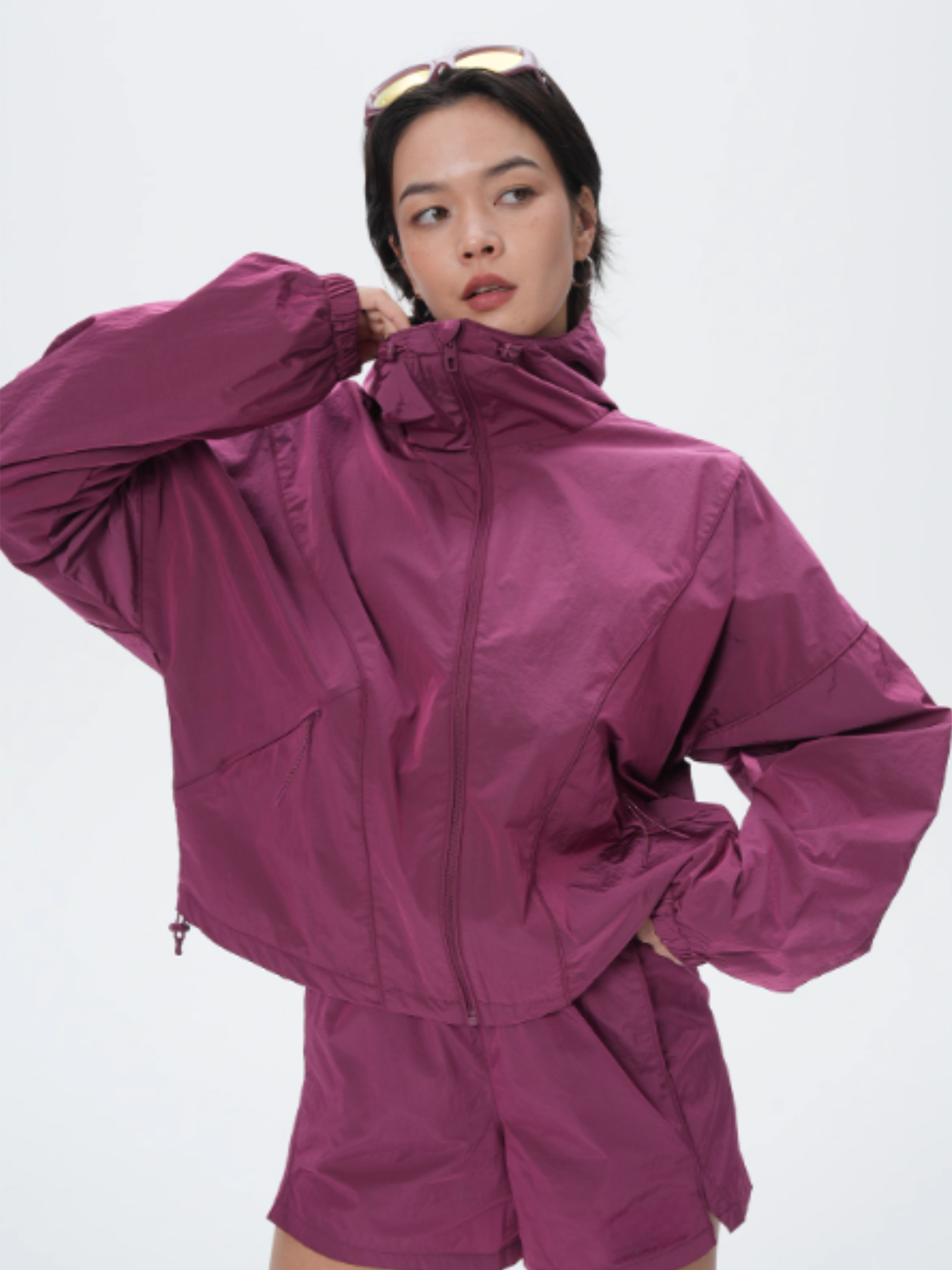 MesaPoint - Women's UV-Resistant Water-Repellent Windbreaker with Metallic Sheen GONGGAR SPORTS