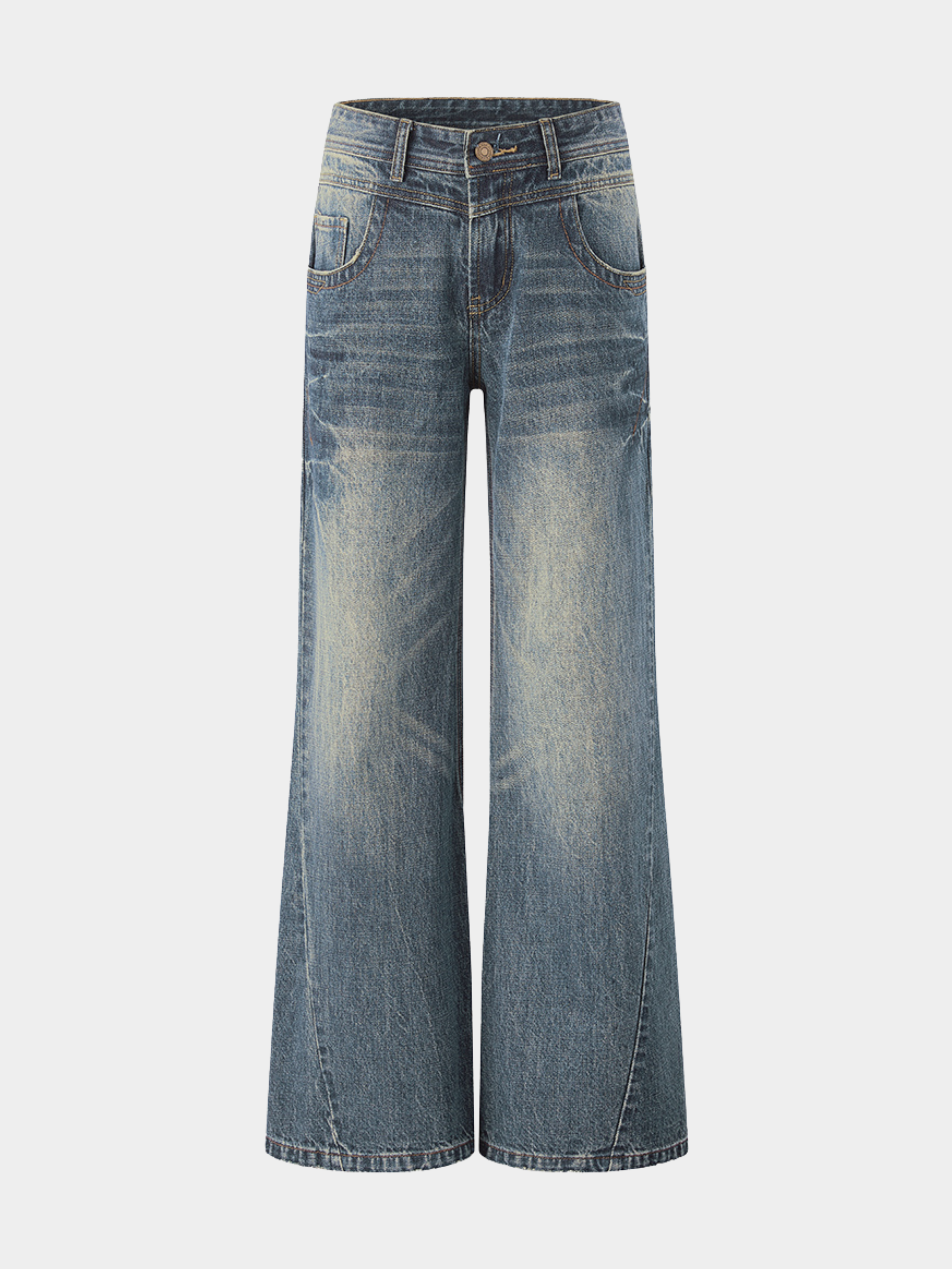 Canyonclimb - Women's Washed Blue Slight Flare Straight Jeans