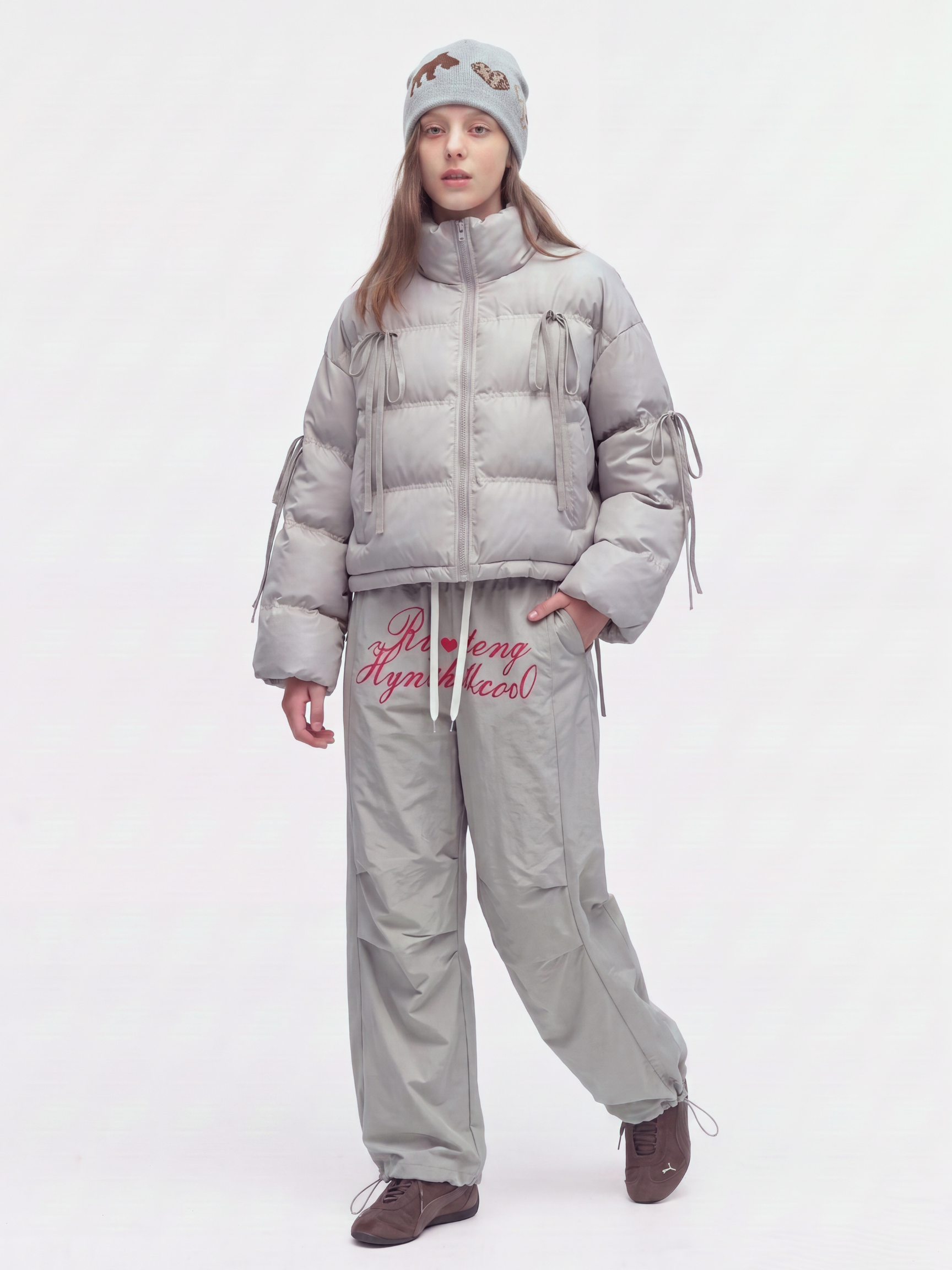 RavenMark - Women‘s Tassel Tie-Front Short Padded Jacket