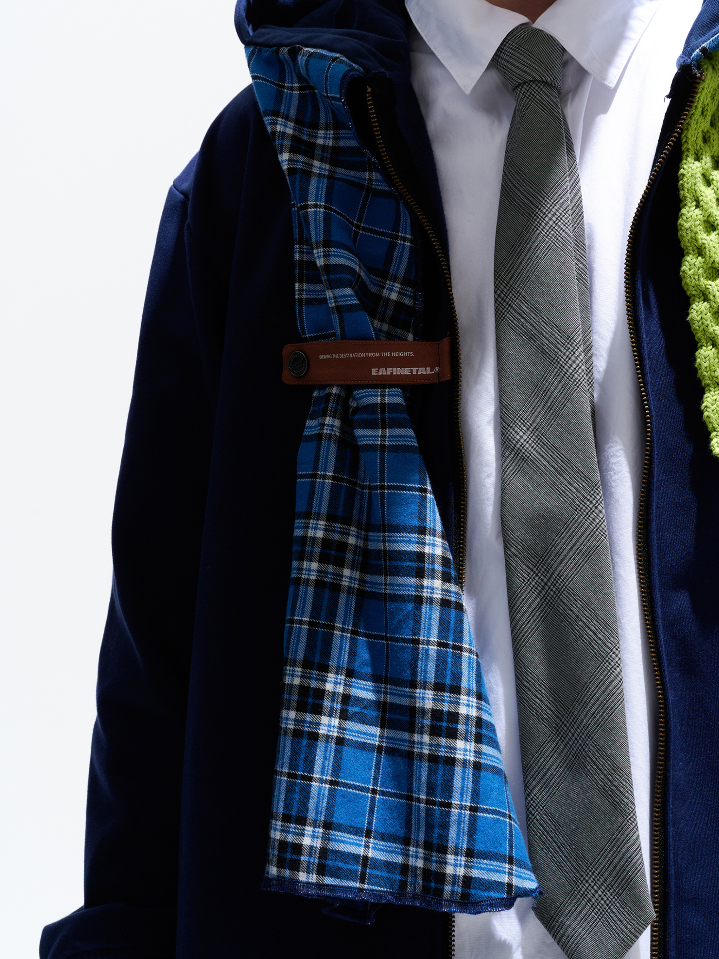CanyonGo - Unisex Asymmetric Scarf Patchwork Hoodie Jacket