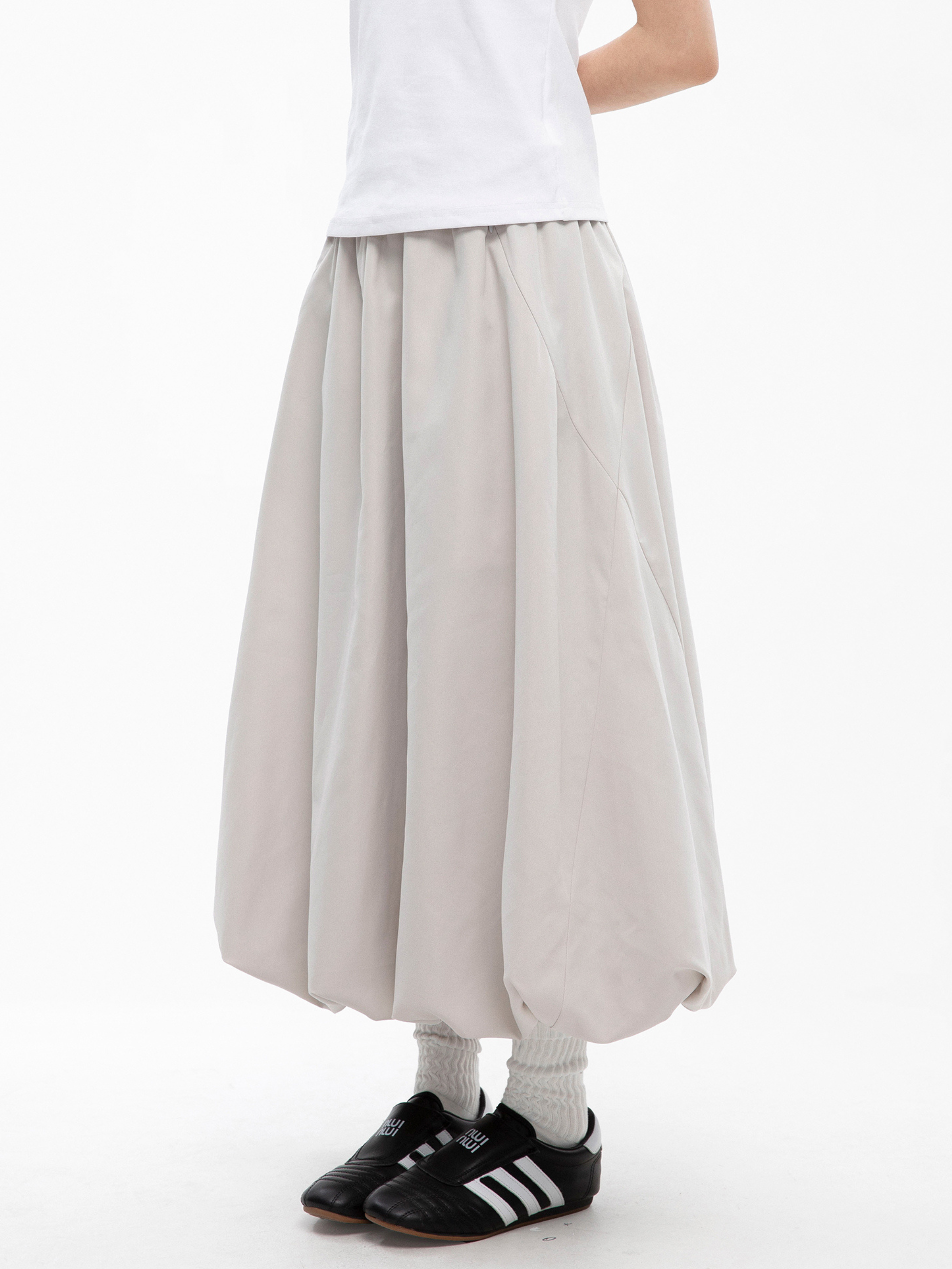 Crestline - Women's Asymmetric Design Bubble Midi Skirt