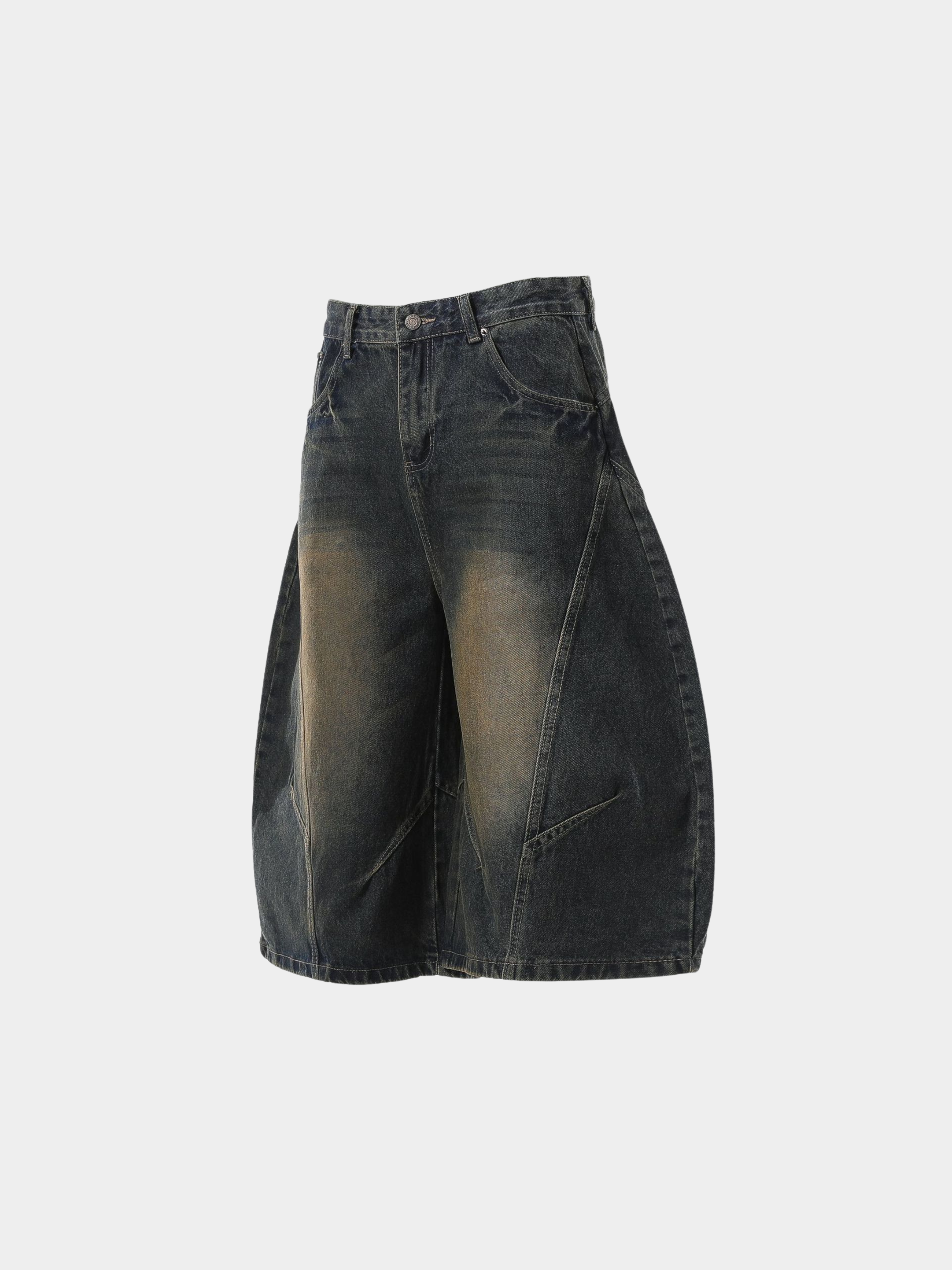 BaseTent - Men's Curved Wide-Leg 7/8 Denim Pants GONGGAR SPORTS
