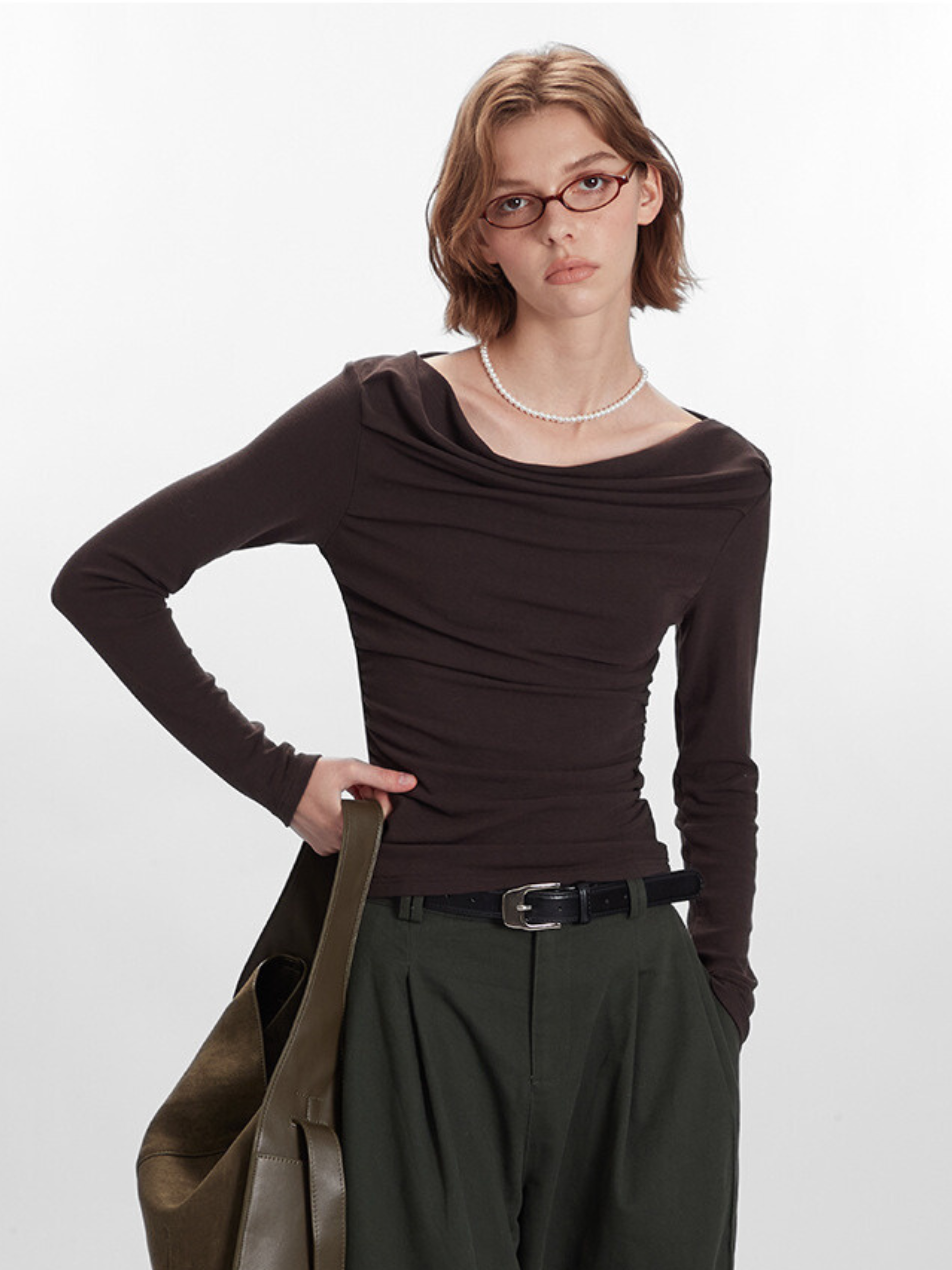 Timberfall - Women's Off-Shoulder Slim-Fit Long Sleeve T-Shirt