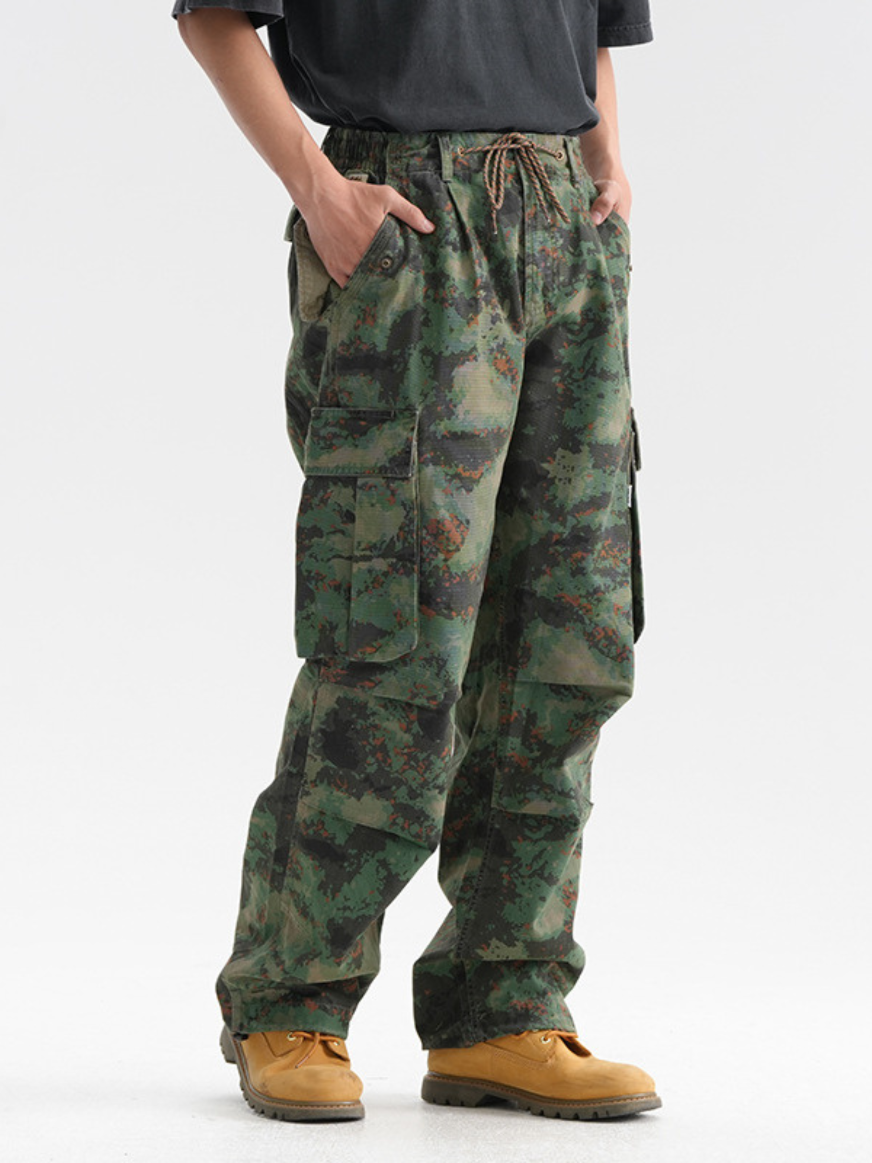 GripGlove - Men's Relaxed Fit Camo Cargo Pants GONGGAR SPORTS