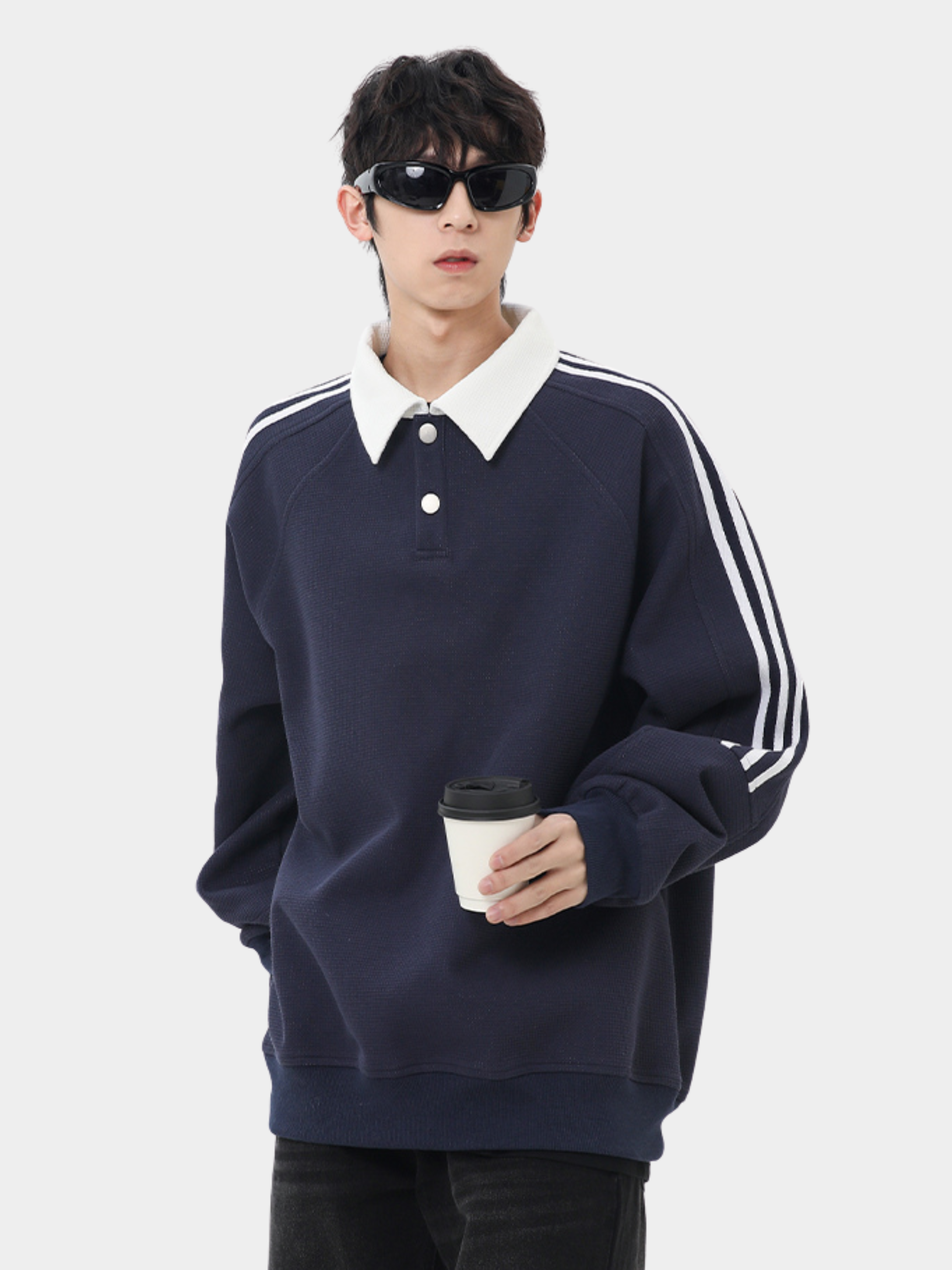 DryFlask - Men's Polo Collar Pullover Sweatshirt