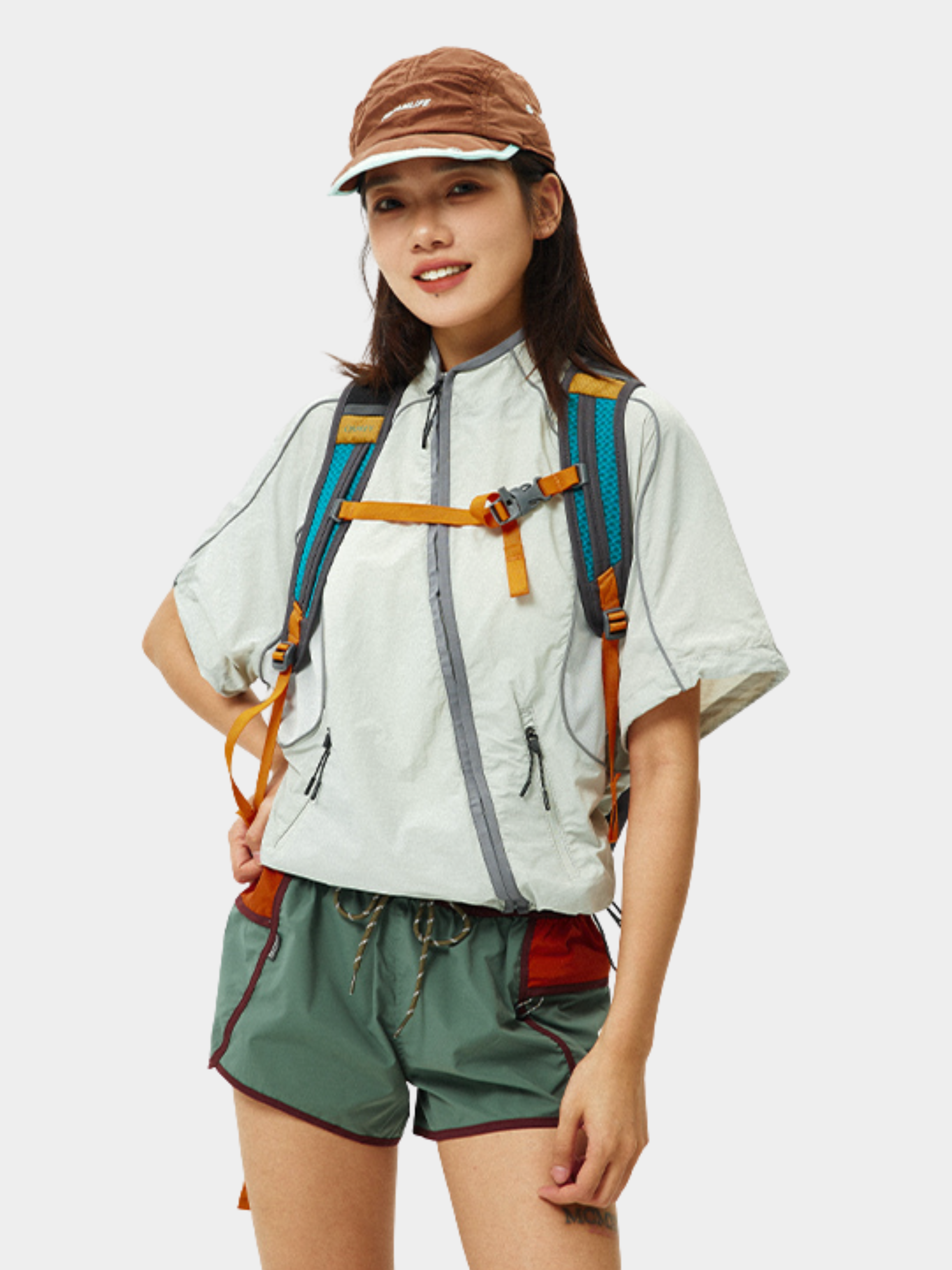 Cavecrack - Women's Mesh-Panel Breathable Short-Sleeve Cardigan