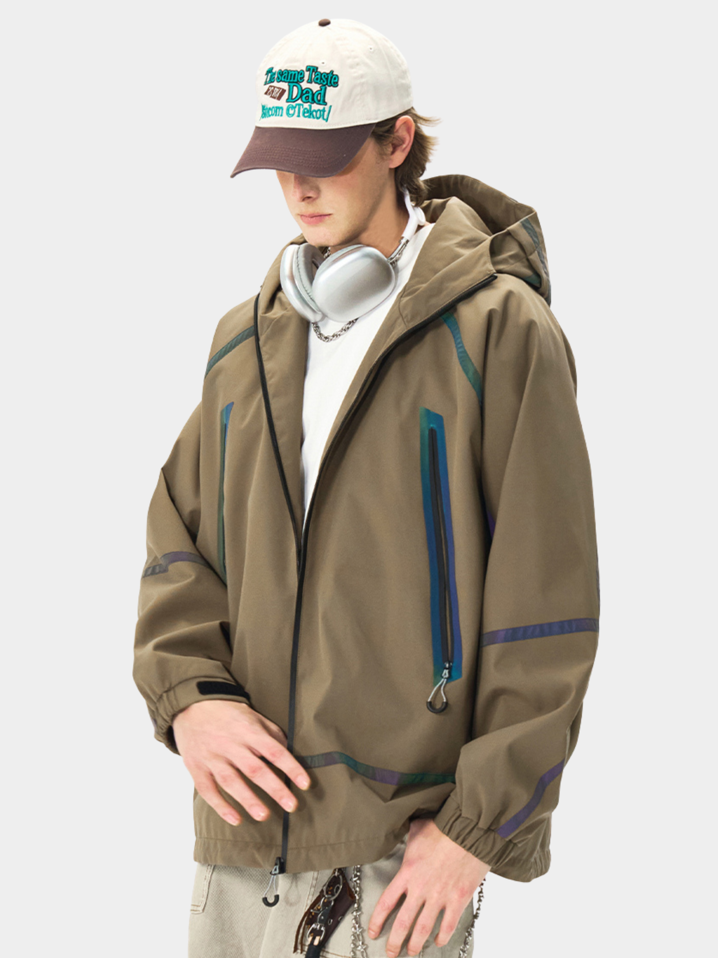 CougarBoard - Unisex Loose Fit Reflective Hooded Utility Jacket