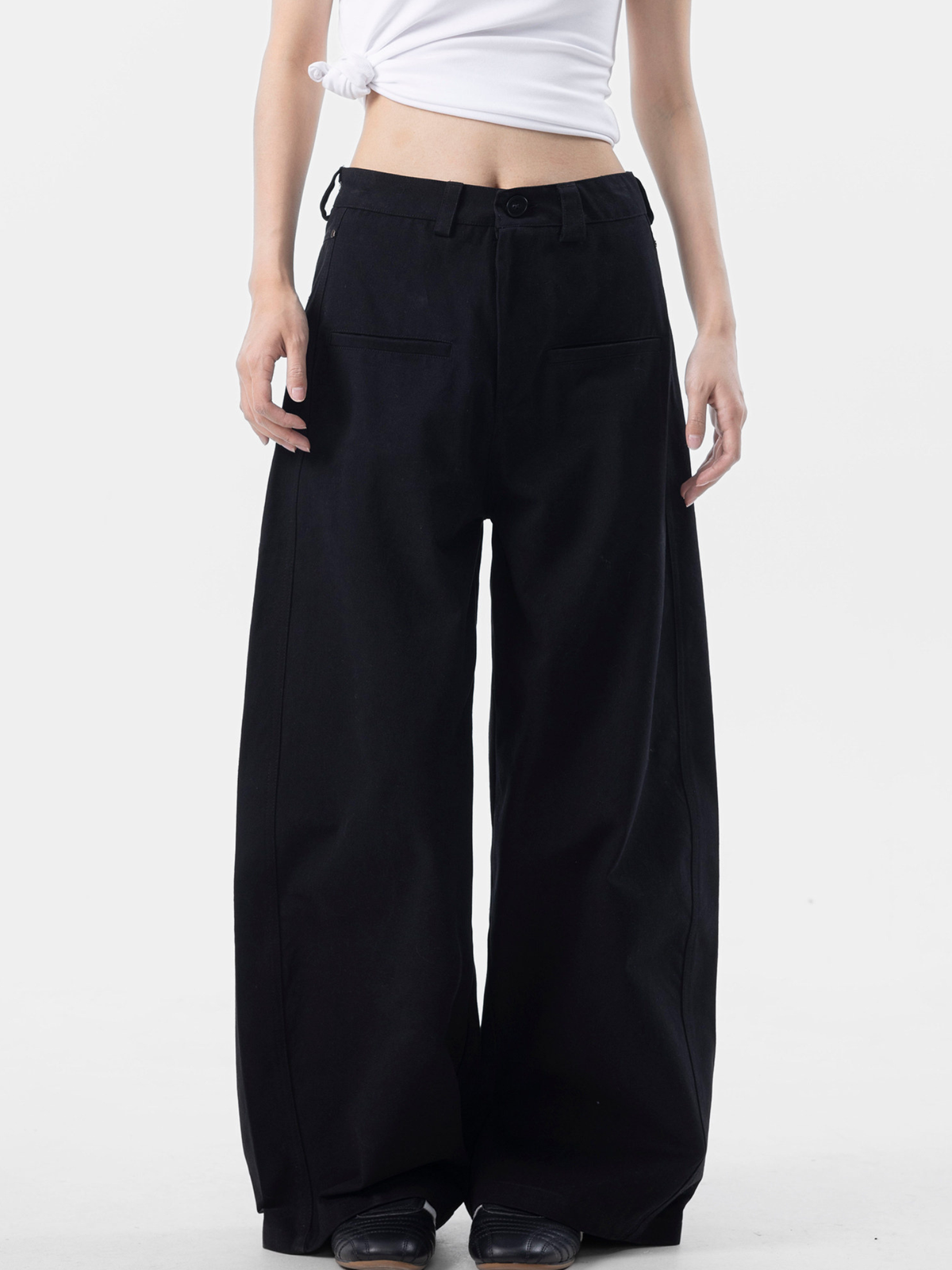 EchoLine - Unisex Natural Drape Cotton Straight-Leg Relaxed Pants
