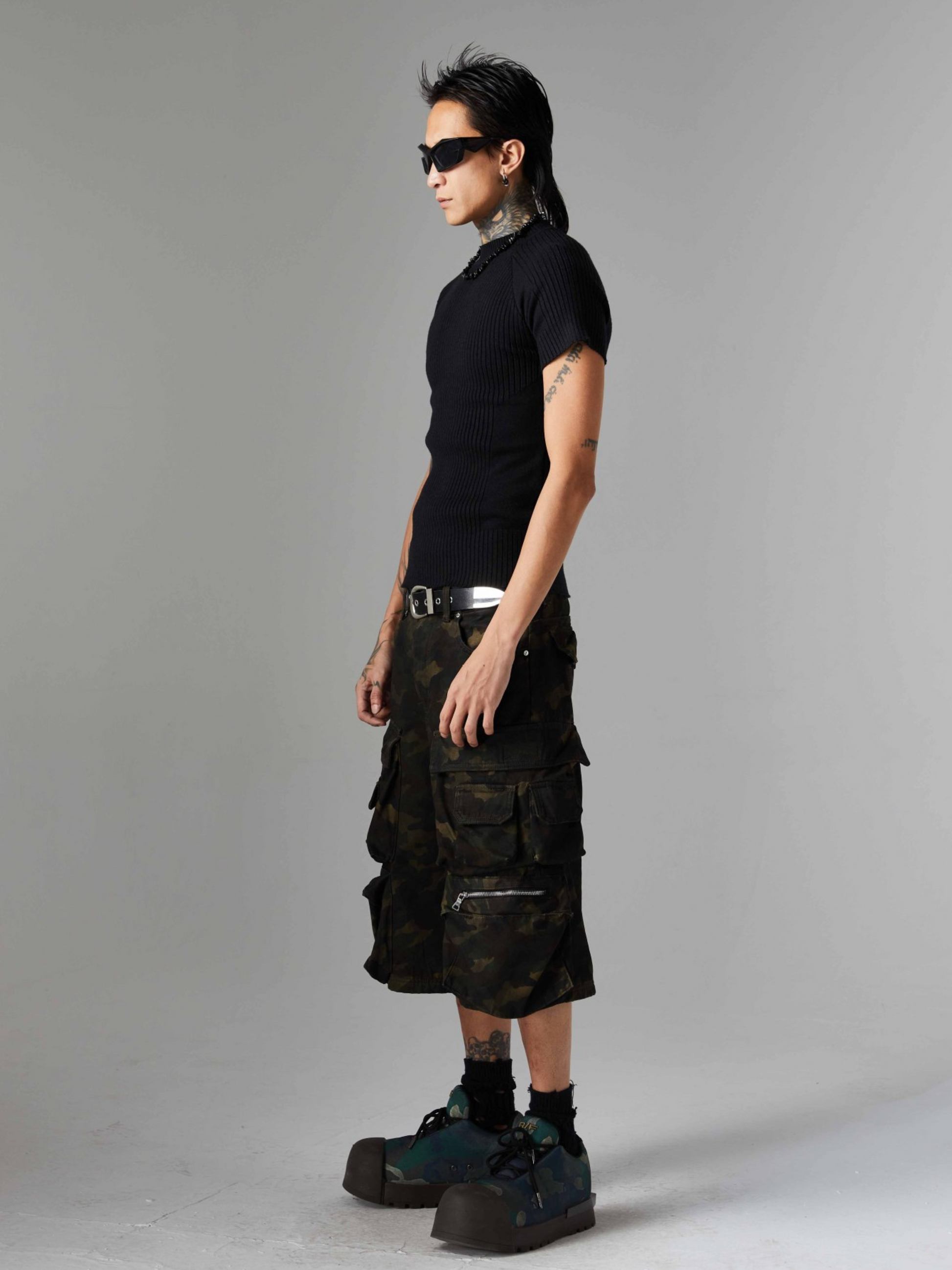 BaseVest - Men's Camouflage Wide-Leg Shorts GONGGAR SPORTS