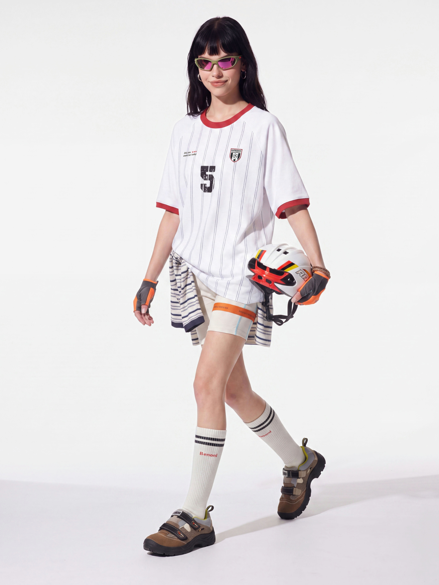 LineGlide - Women's Contrast Raglan Stripe Soccer Jersey T-Shirt
