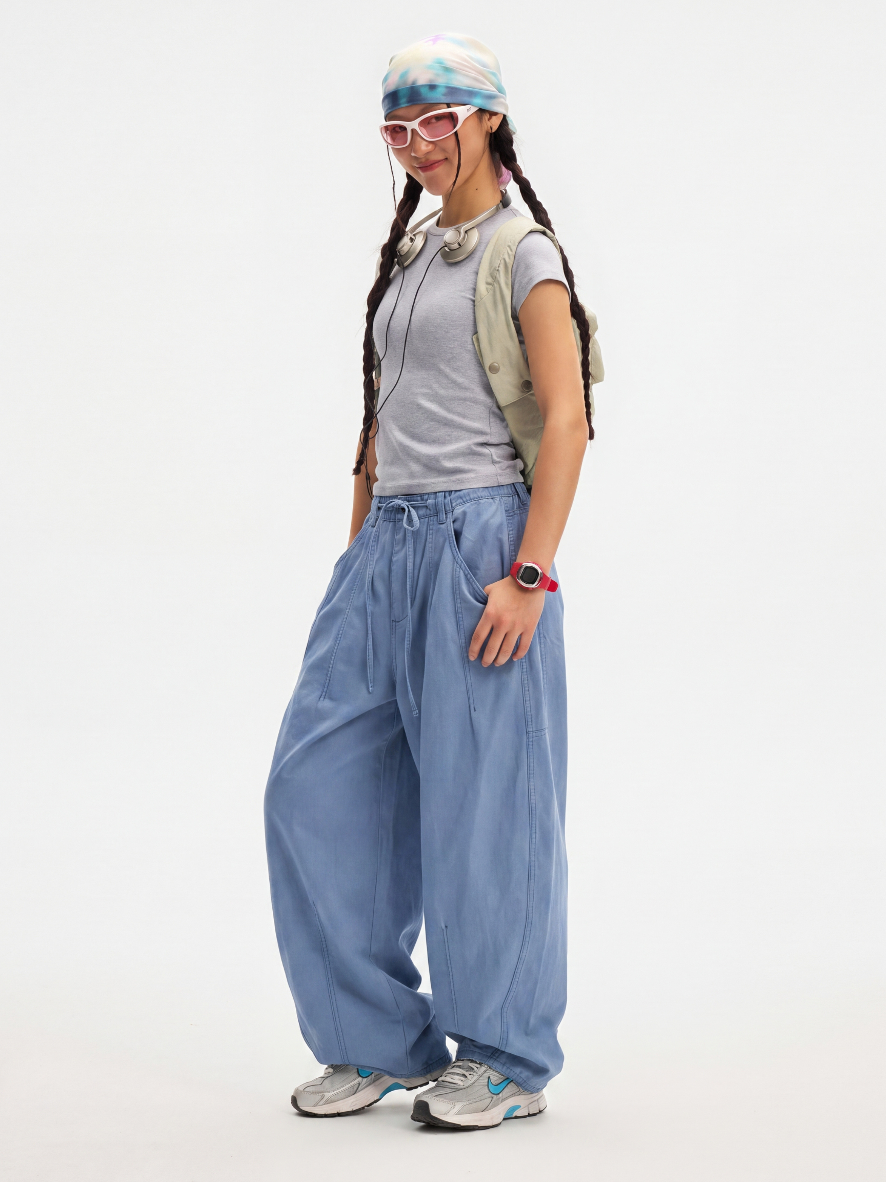 TrailStow - Drawstring Soft & Breathable Utility Wide-Leg Pants