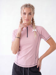 CloudWisp - Women's Quick-Dry Half-Zip Stand Collar T-Shirt