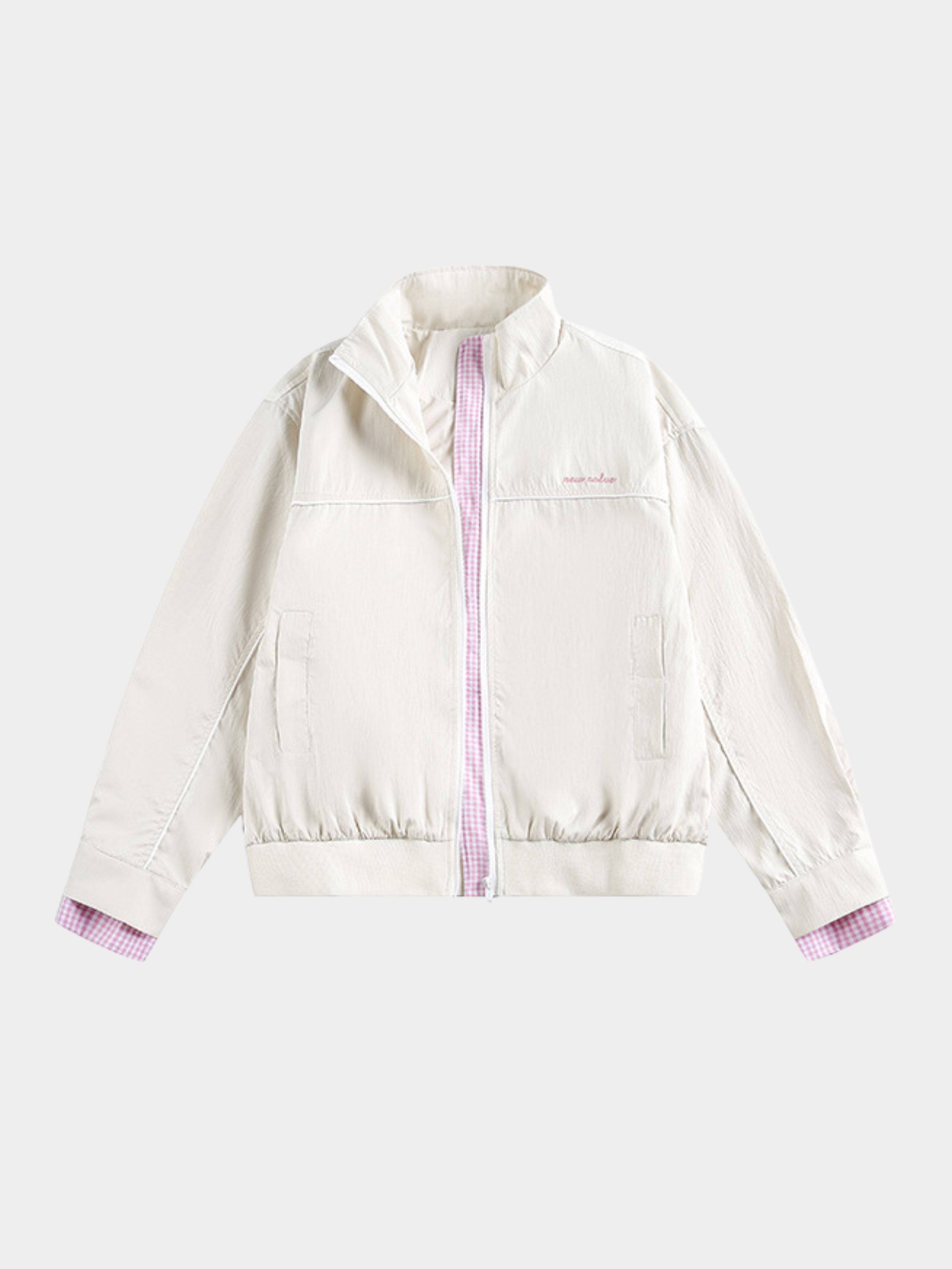 HawkRoc - Unisex Stand Collar Plaid Utility Jacket