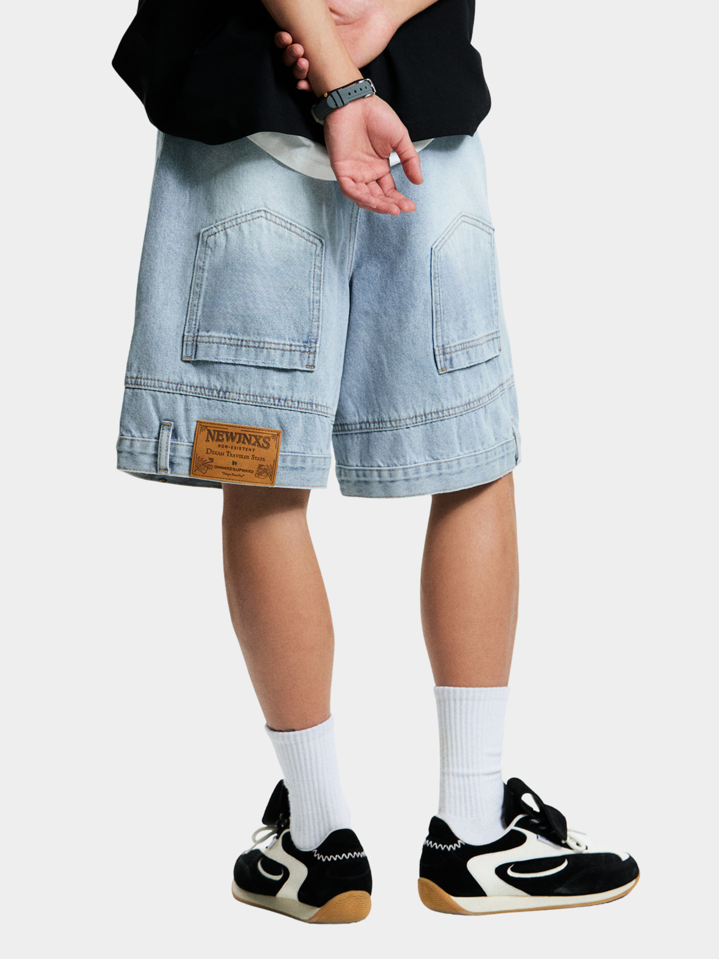 BaseLamp - Men's Upside-Down Reversible Denim Shorts