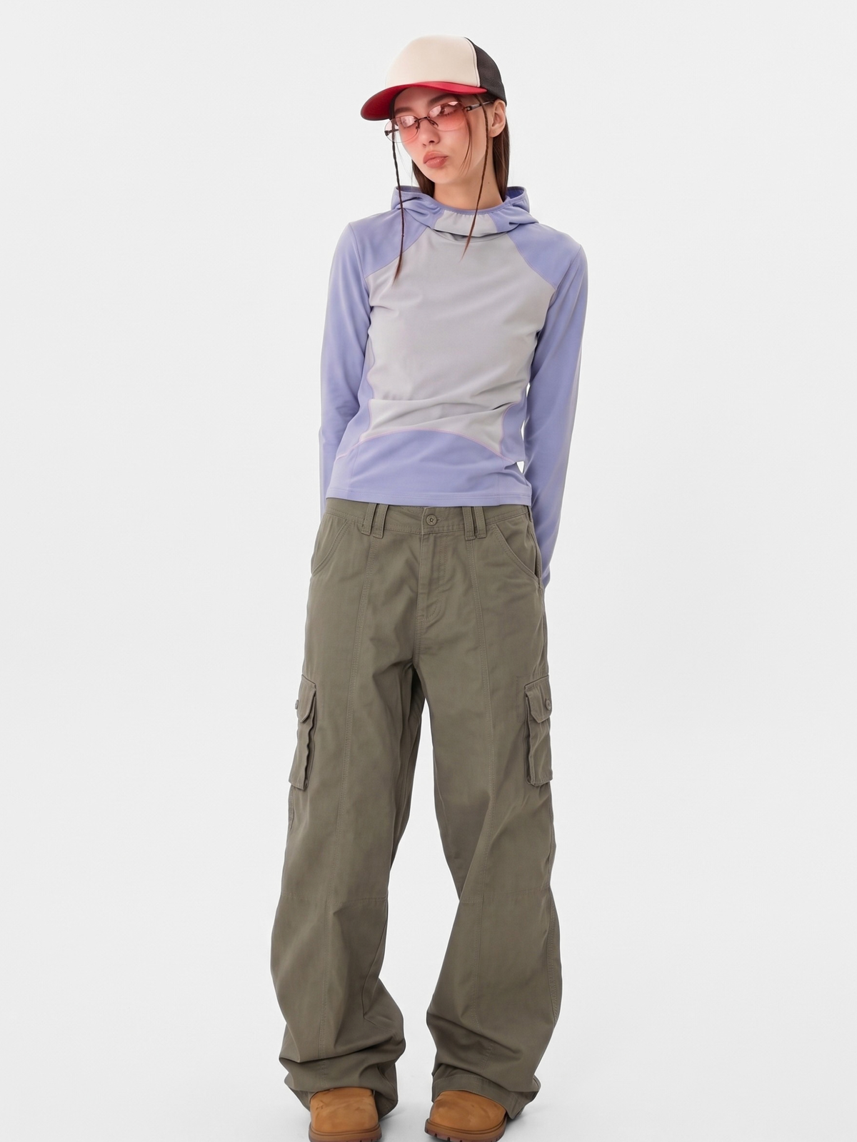 CalmDrift - Women's Deconstructed Multi-Pocket Straight-Leg Cargo Pants