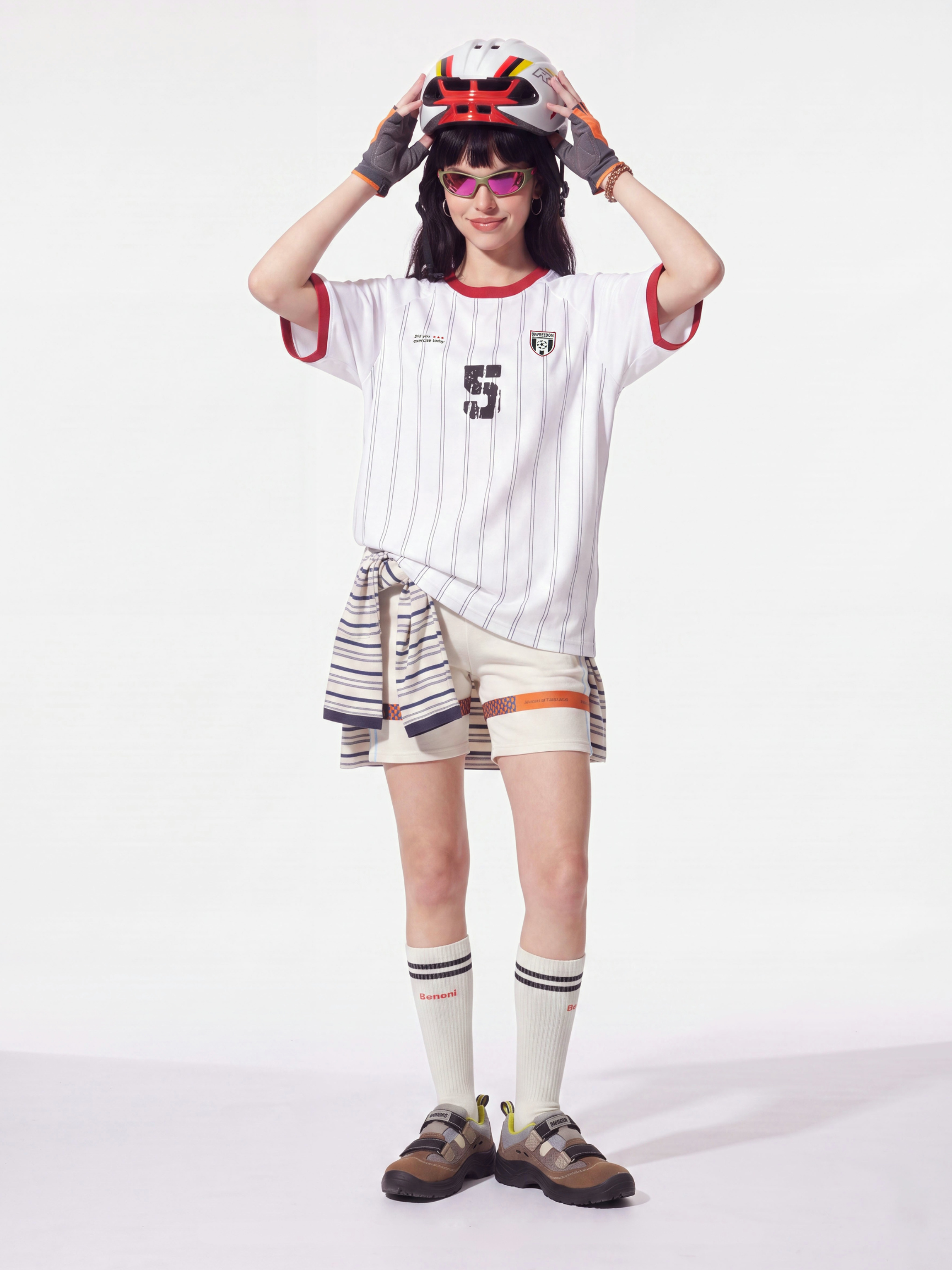 LineGlide - Women's Contrast Raglan Stripe Soccer Jersey T-Shirt