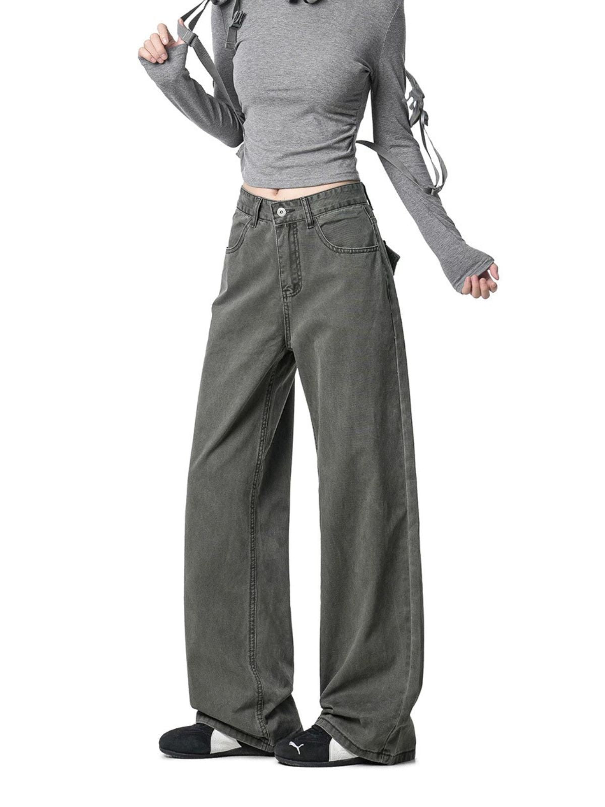 Gloomstep - Women's Abrasion-Resistant Wide-Leg Cargo Pants