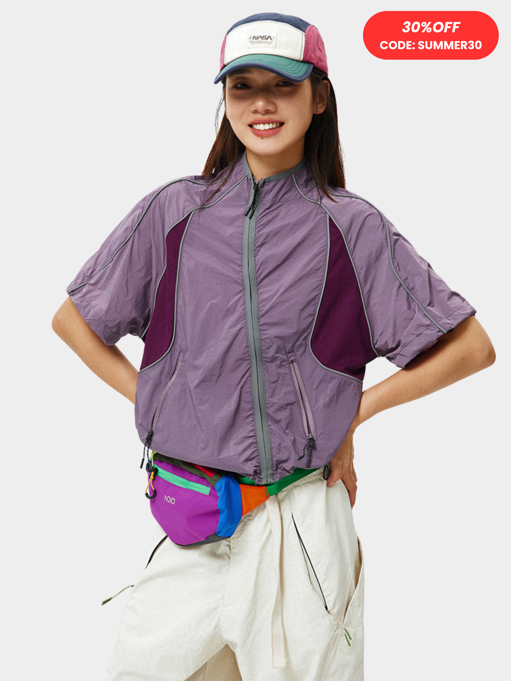 Cavecrack - Women's Mesh-Panel Breathable Short-Sleeve Cardigan