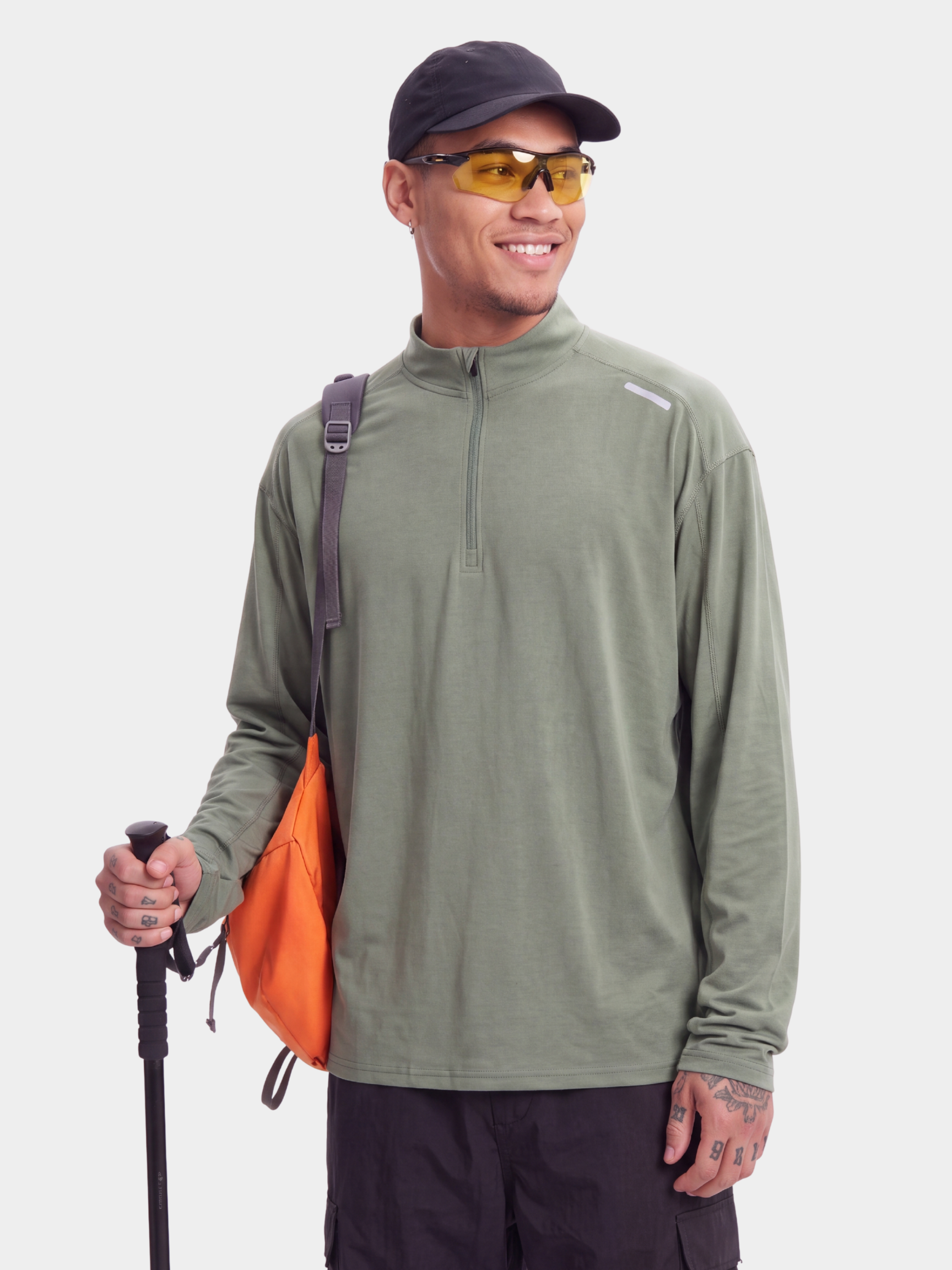 BreezeZip - Men's UPF40+ Quick-Dry Half-Zip Breathable T-Shirt