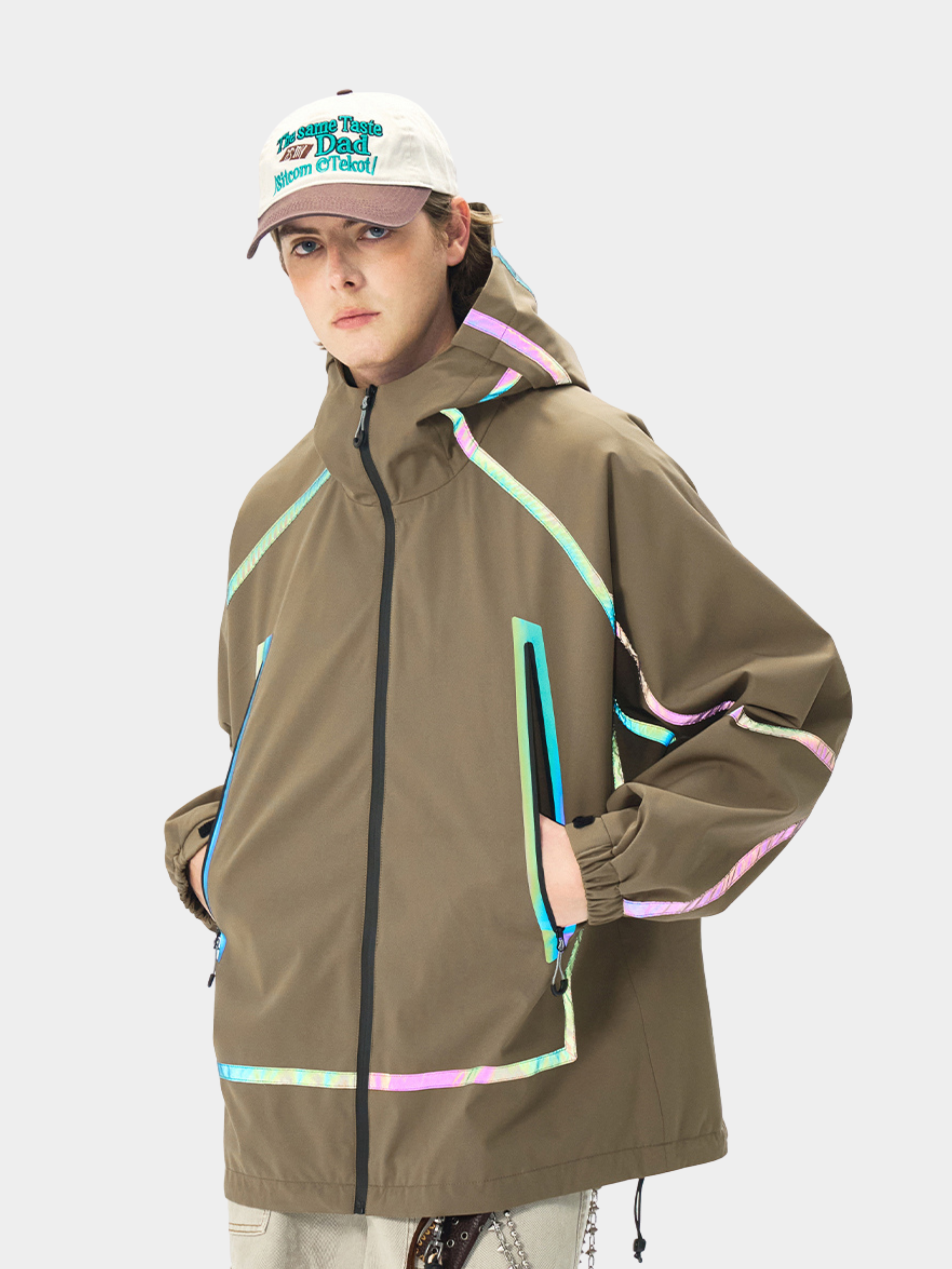 CougarBoard - Unisex Loose Fit Reflective Hooded Utility Jacket