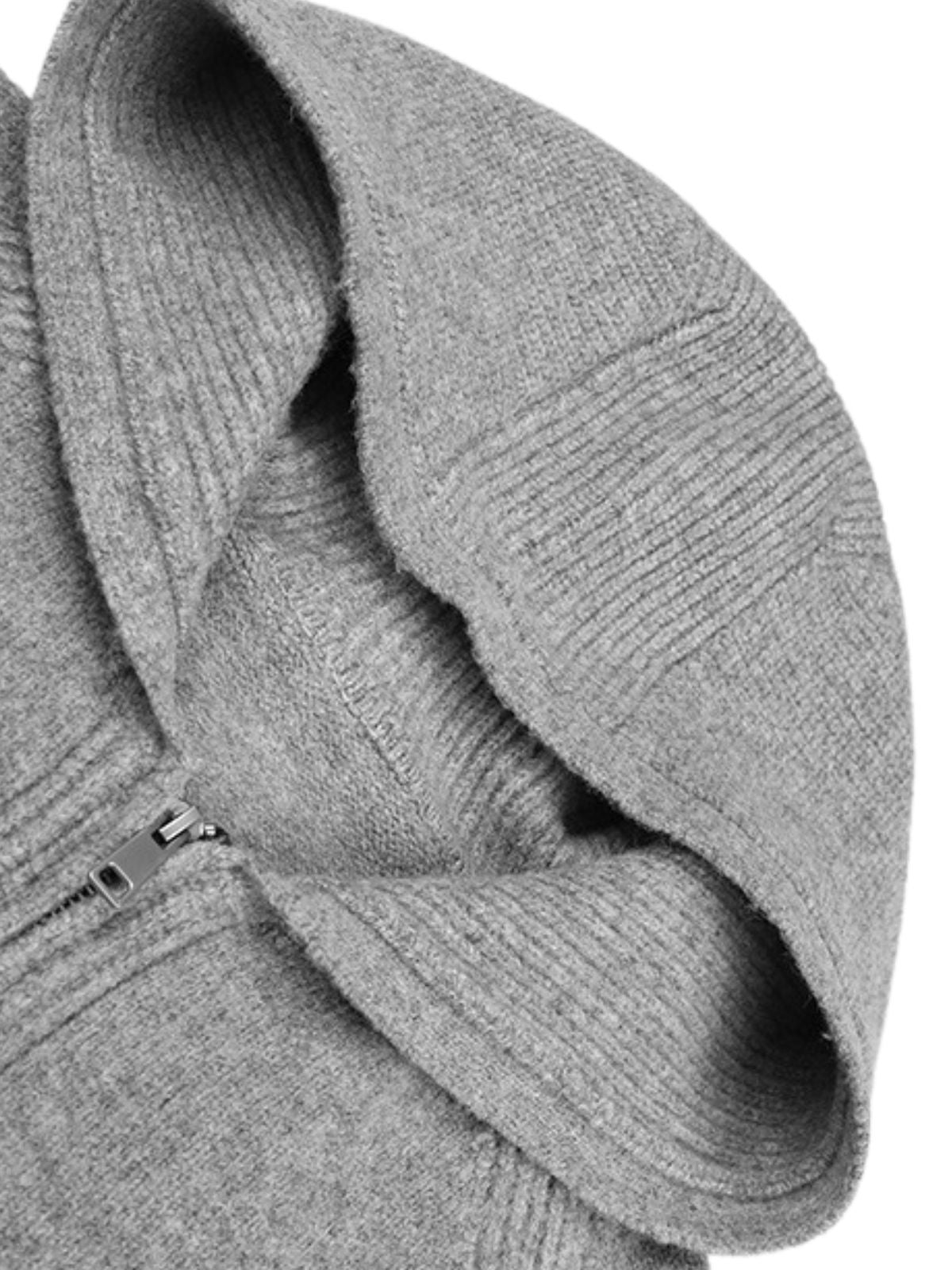 FrostDen - Unisex Wool-Blend Double-Zip Hooded Sweater