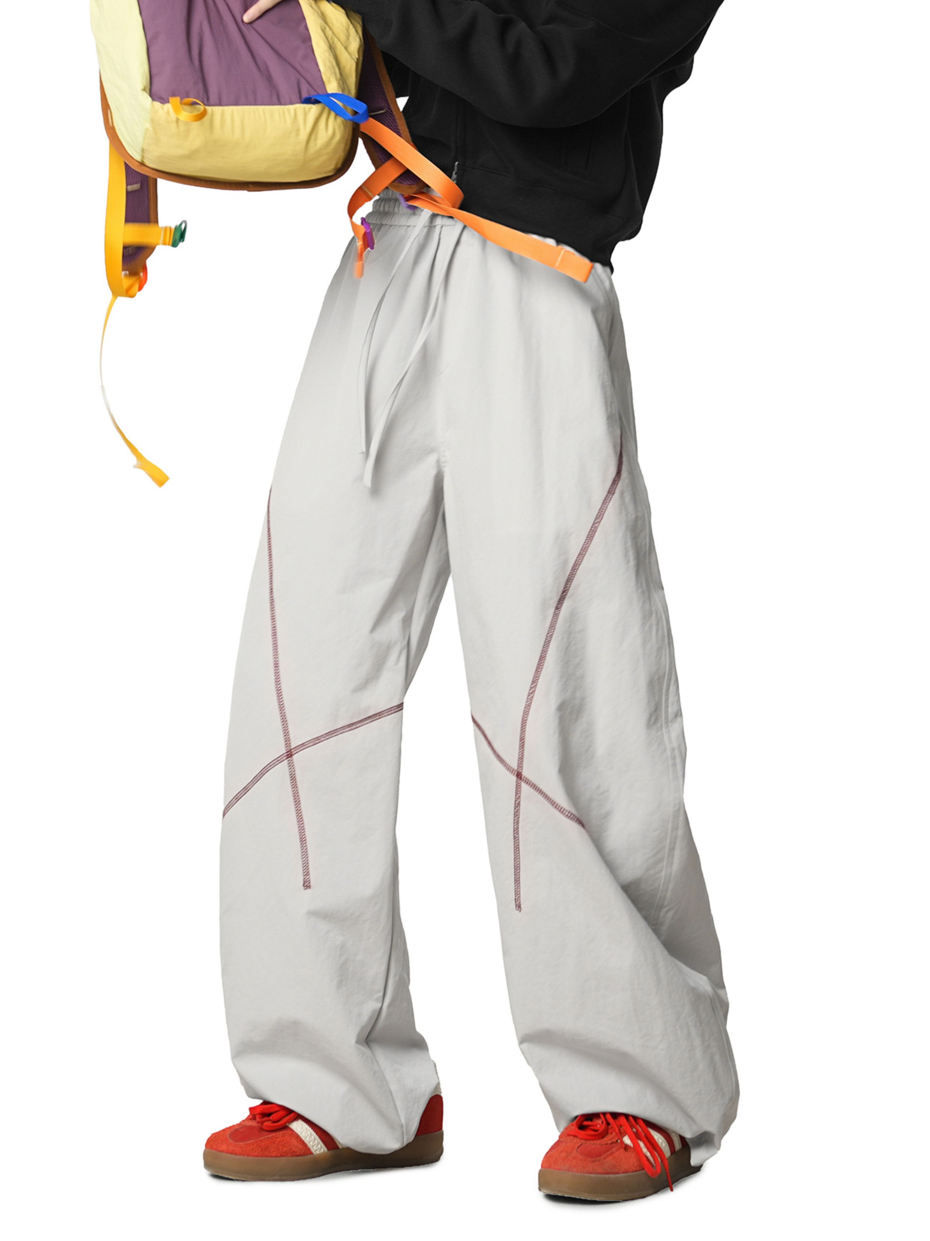 FrostDash - Unisex Loose Colorblock Hasso Stitch Pants