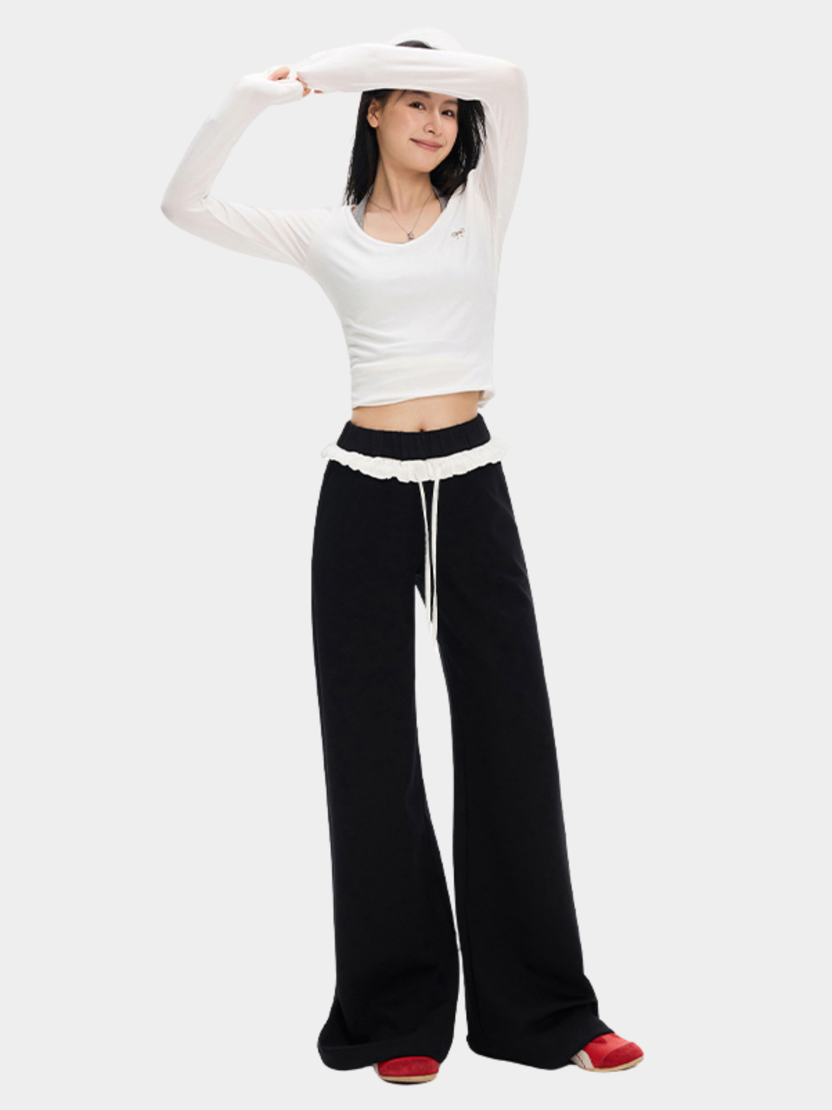StoneDash - Women's Contrast Trim Stretch Flared Pants