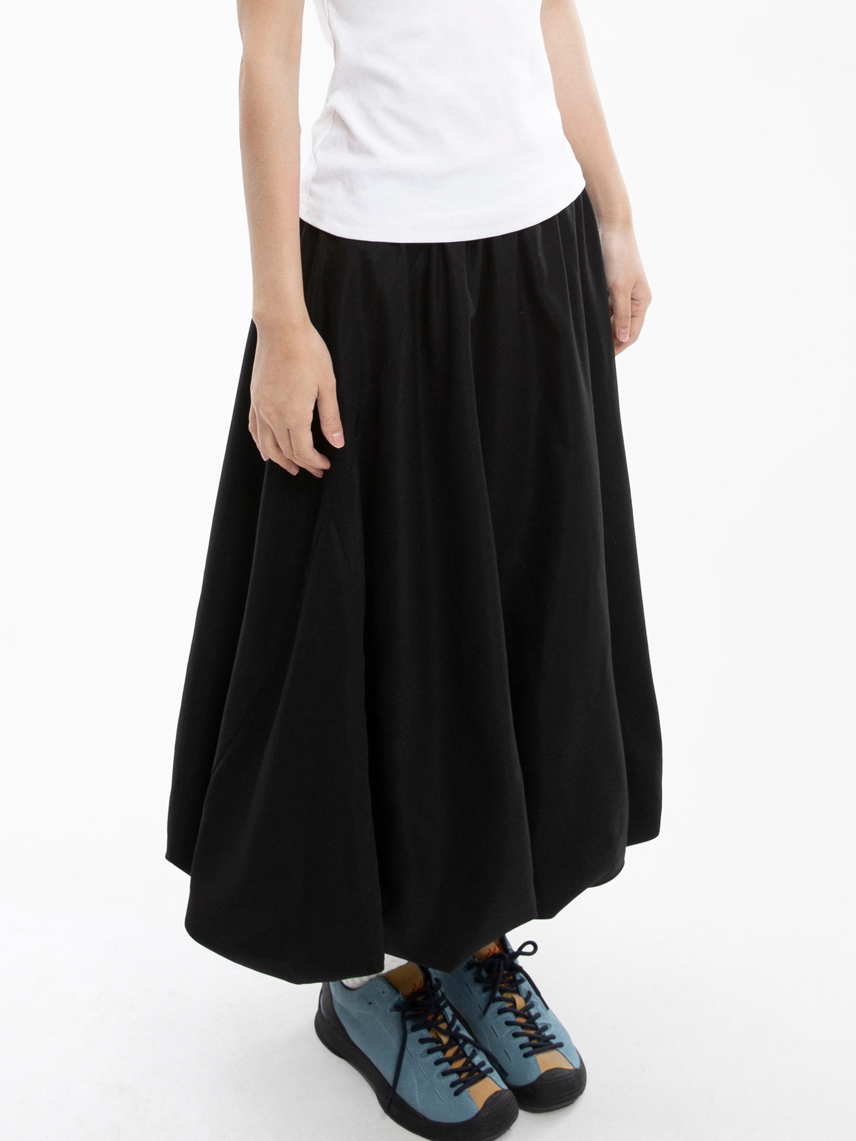 Crestline - Women's Asymmetric Design Bubble Midi Skirt