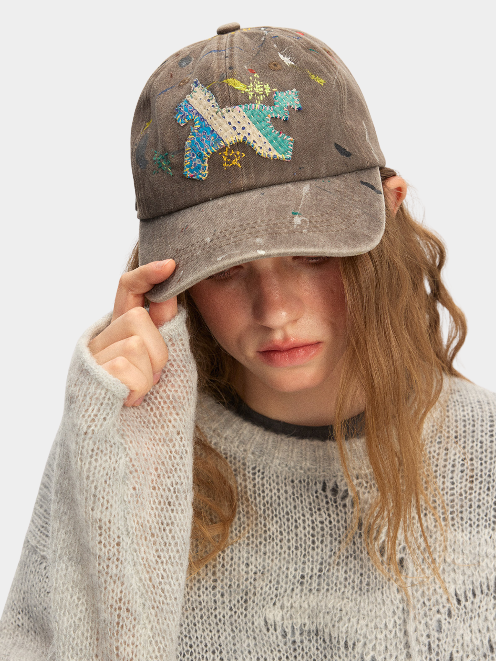 ArtSway - Hand-Embroidered Splatter Wash Baseball Cap