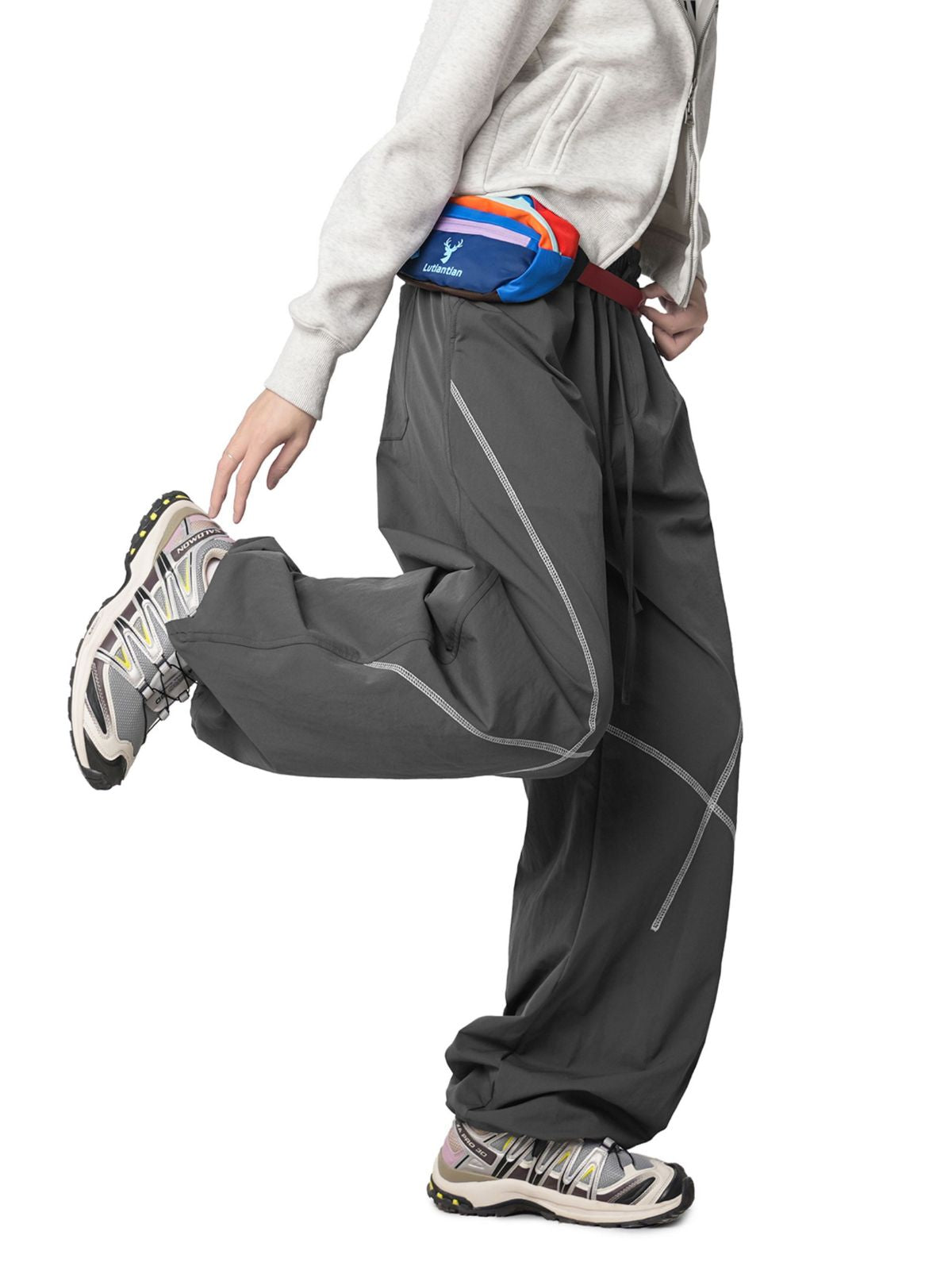 FrostDash - Lightweight Loose Colorblock Hasso Stitch Pants