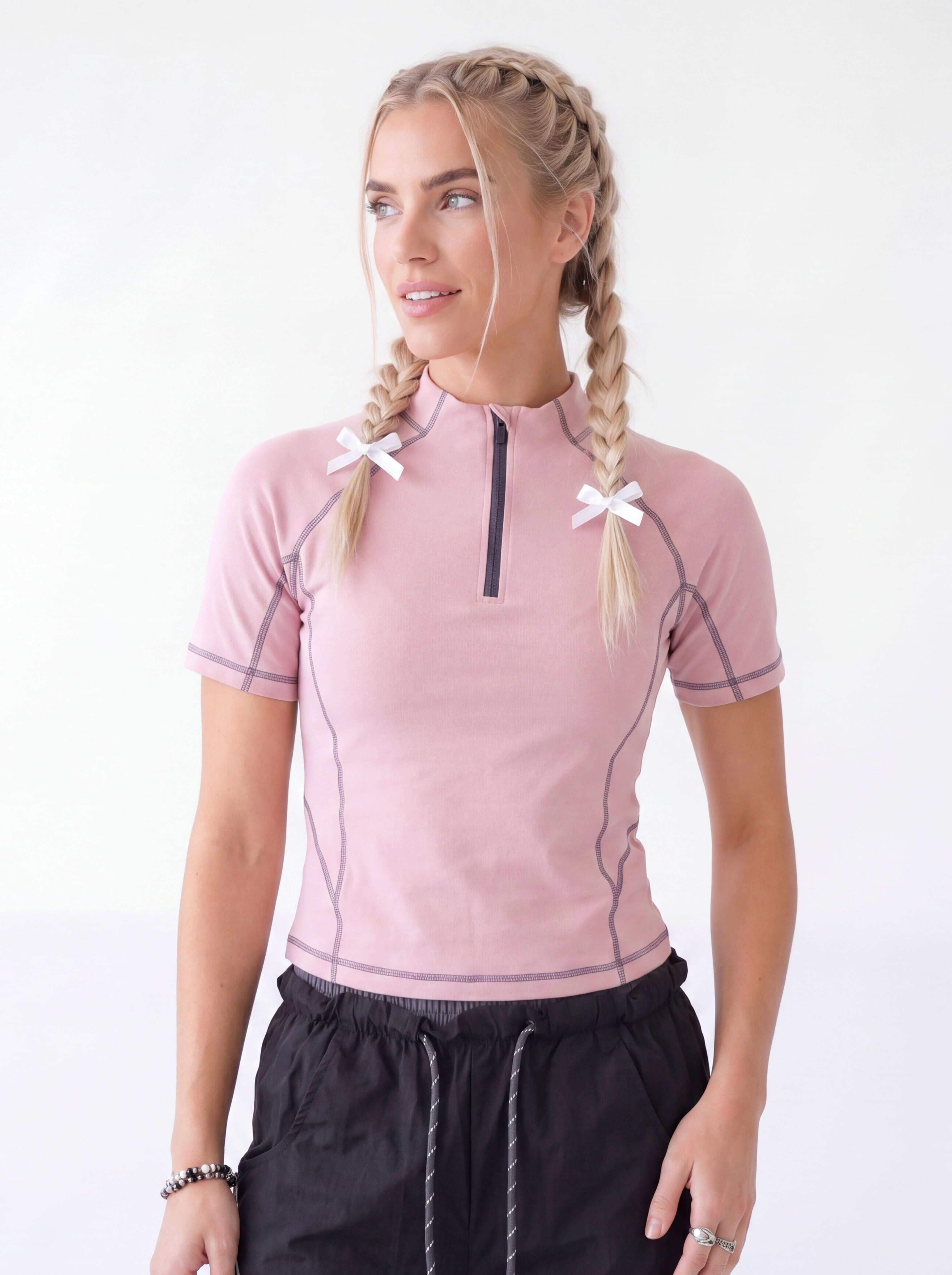 CloudWisp - Women's Quick-Dry Half-Zip Stand Collar T-Shirt