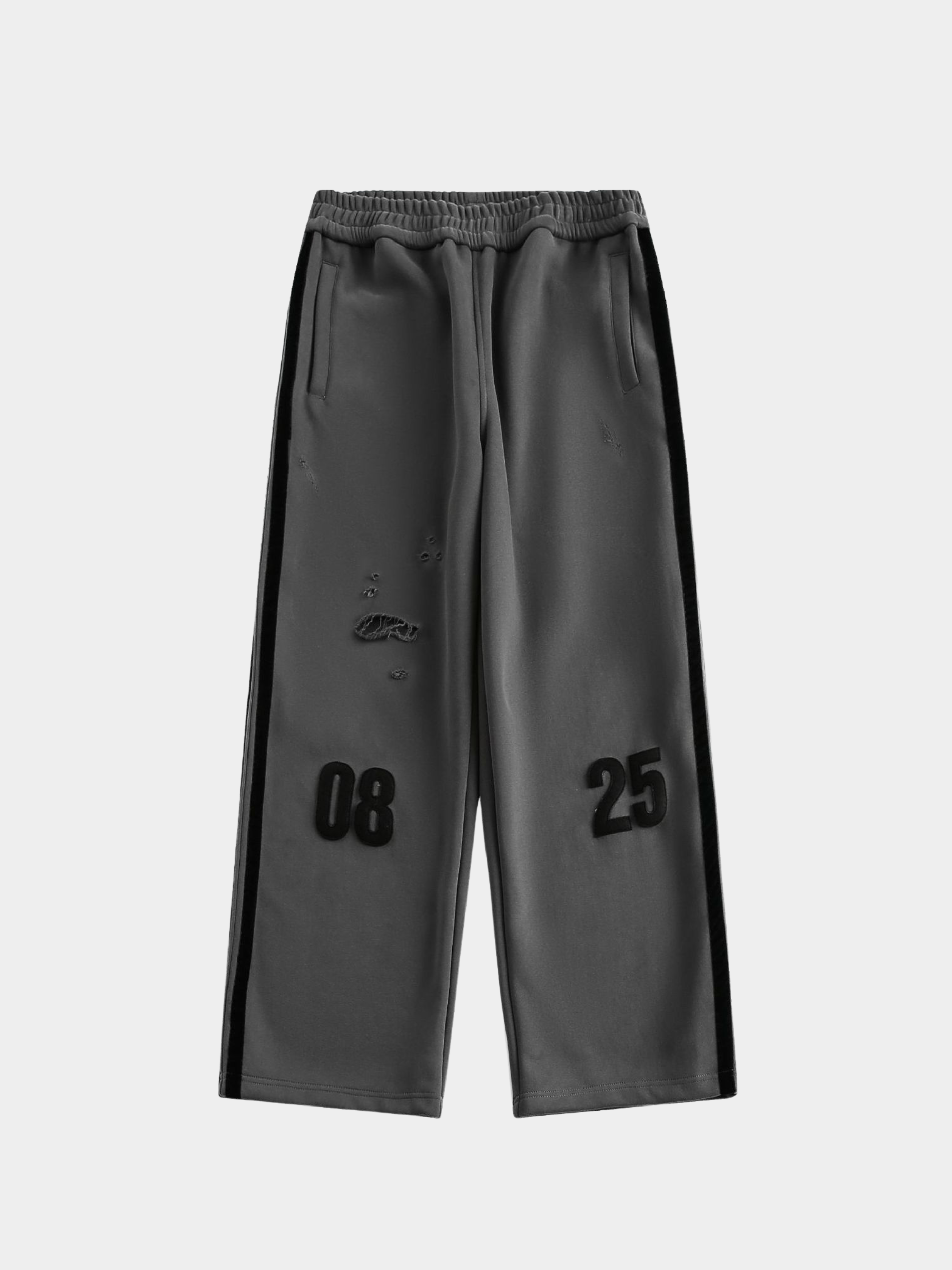 ThornCrate - Women‘s Striped Color-Block Distressed Straight-Leg Sweatpants