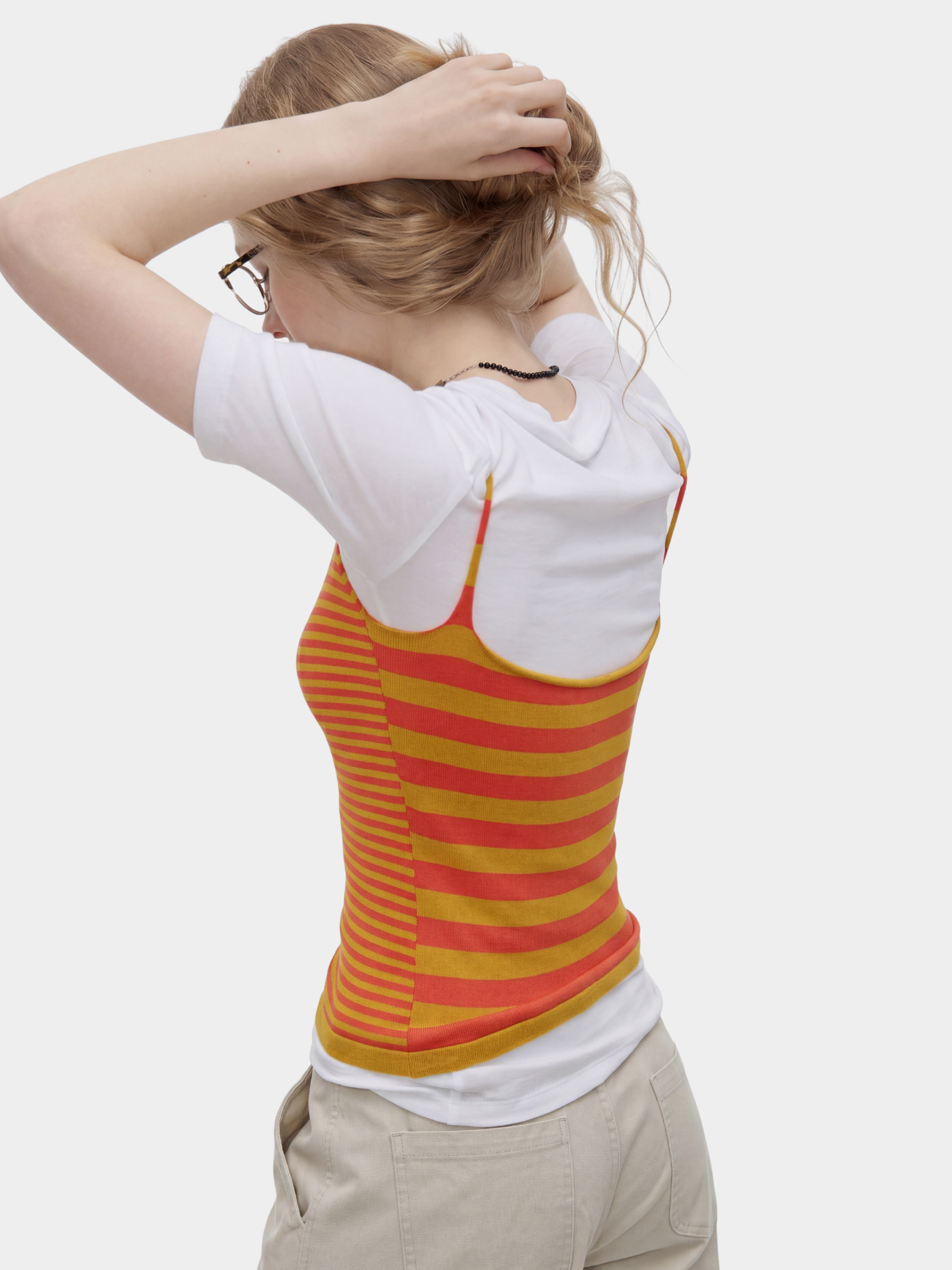 ChillVeil - Women's Colorblock Striped Knit Camisole Tank Top