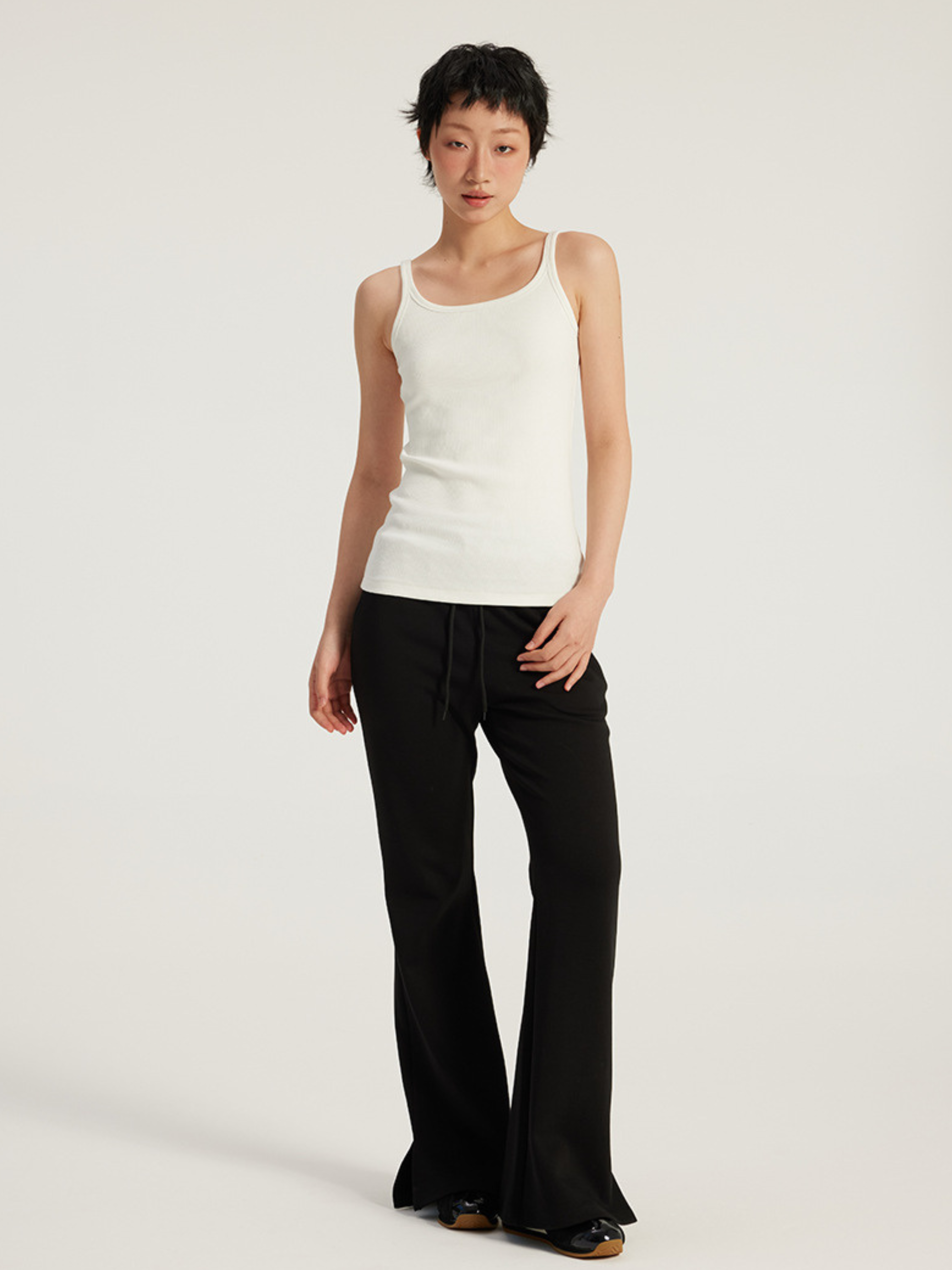 Wildstream - Women's Cropped Fitted Hoodie & High-Waist Micro-Flare Pants Set