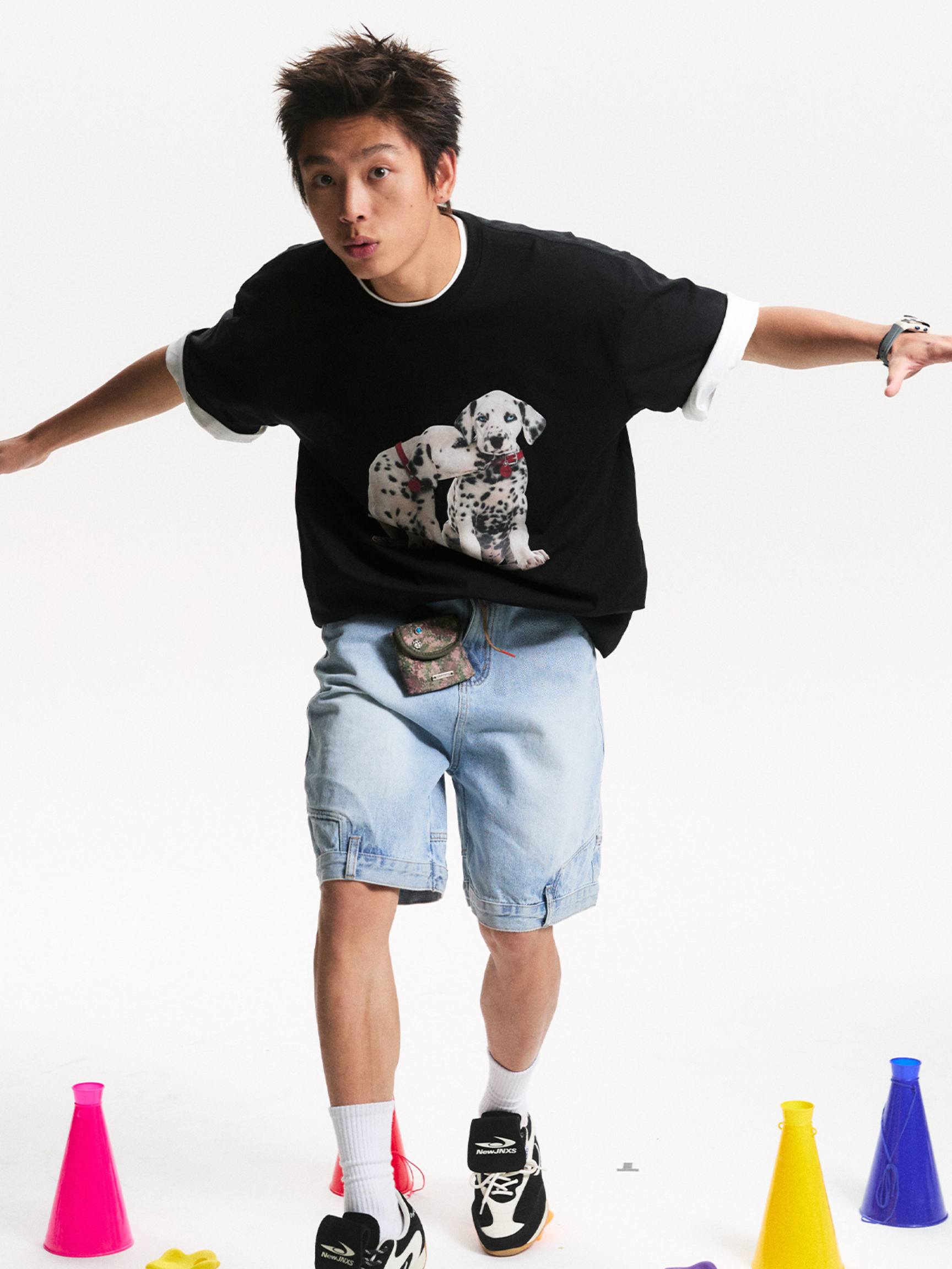 BaseLamp - Men's Upside-Down Reversible Denim Shorts