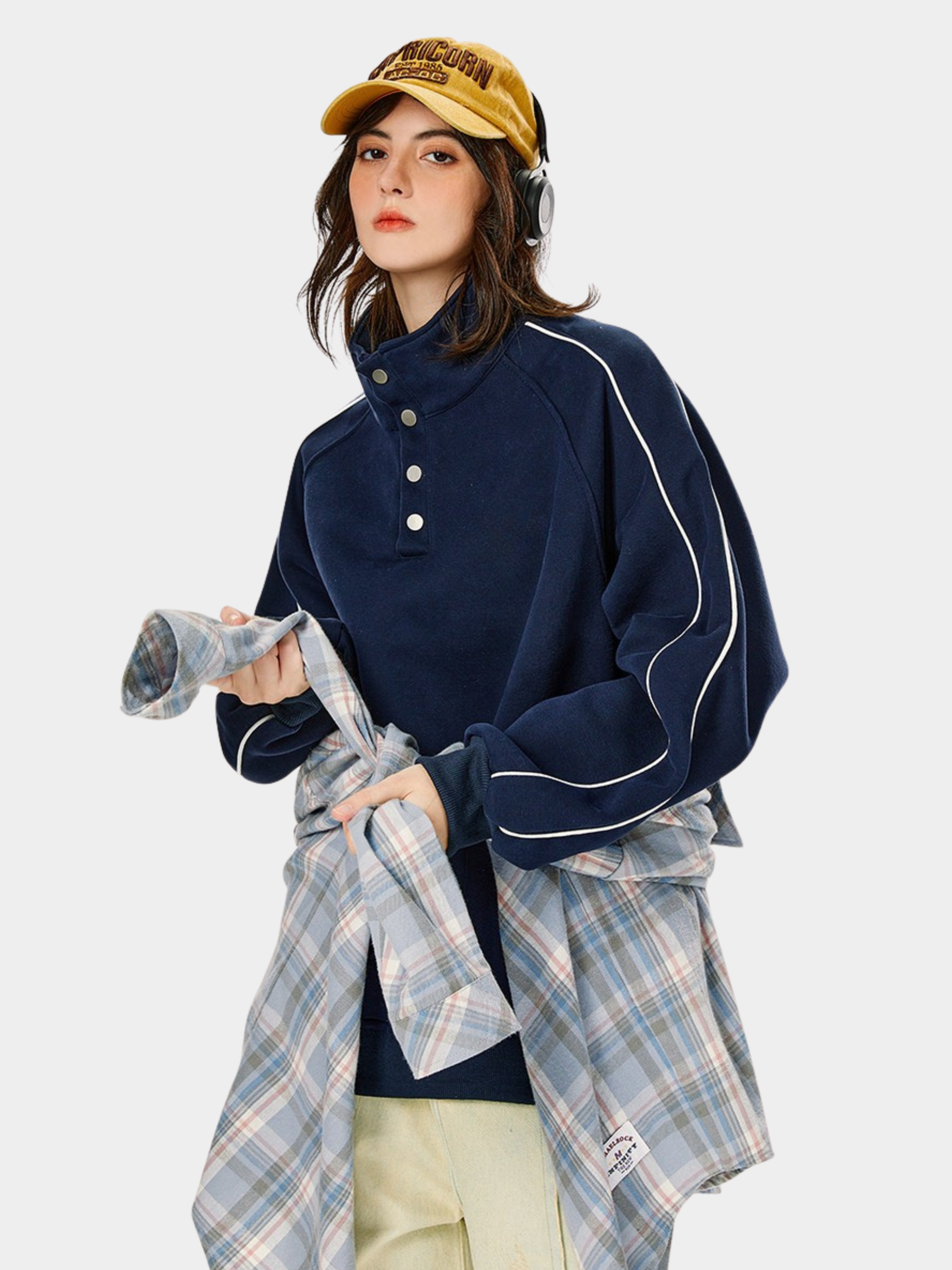 Moonbloom - Women's Stand Collar Sweatshirt Jacket