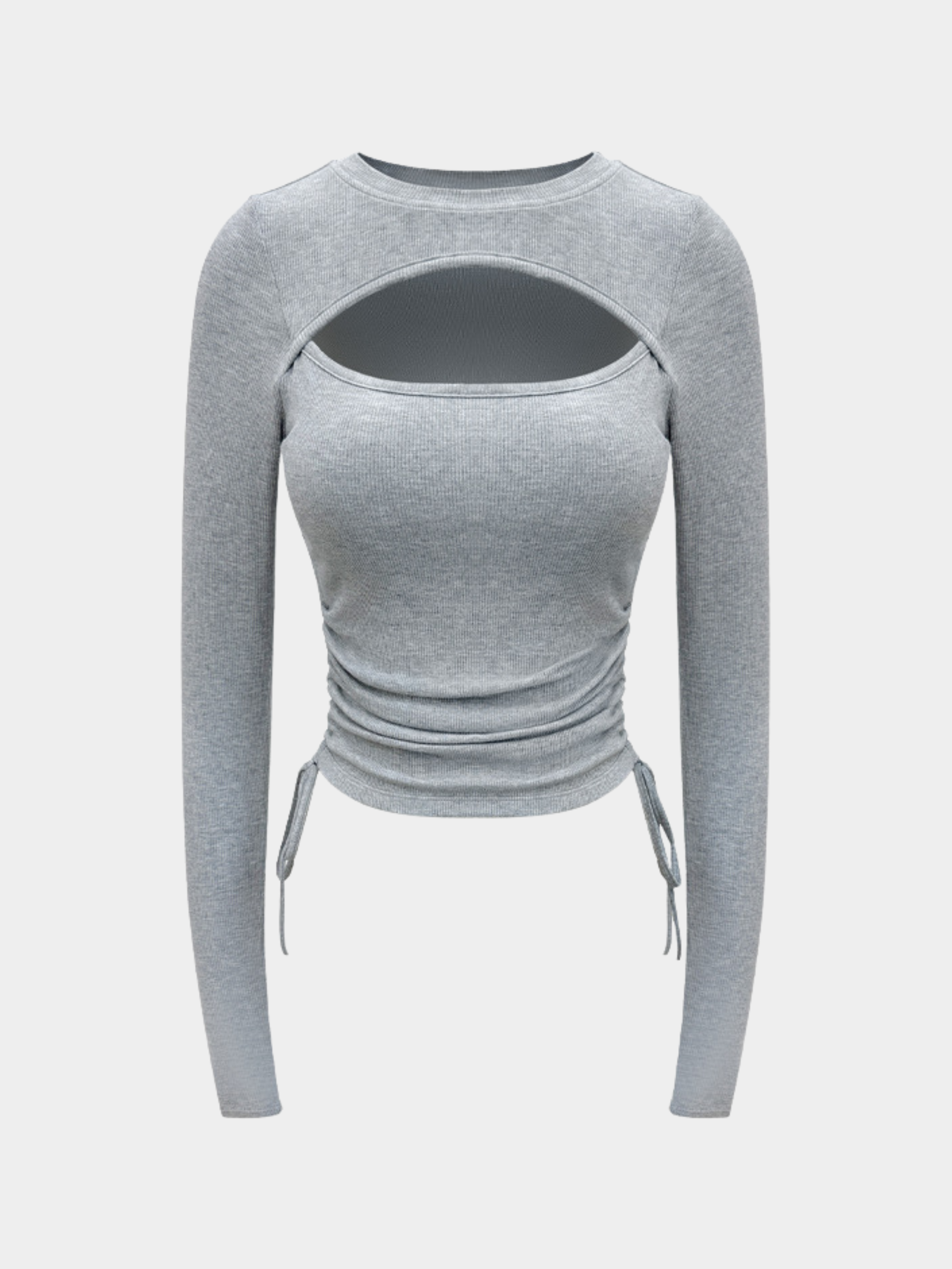 Ashbluff - Women's Hollow-Out Knit Built-In Bra Pads Base Layer Top