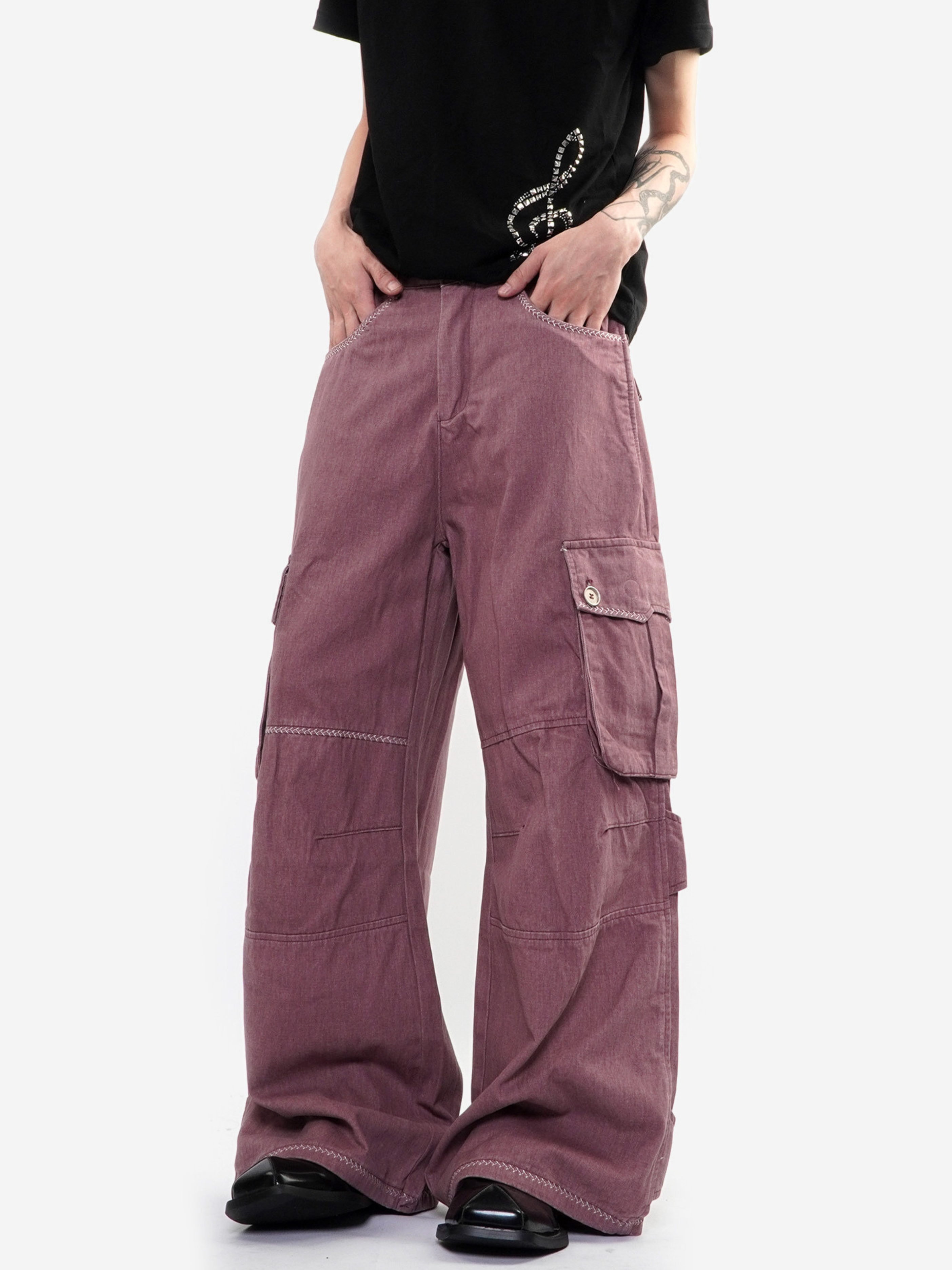 ThornView - Women's Multi-Pocket Washed Cargo Pants