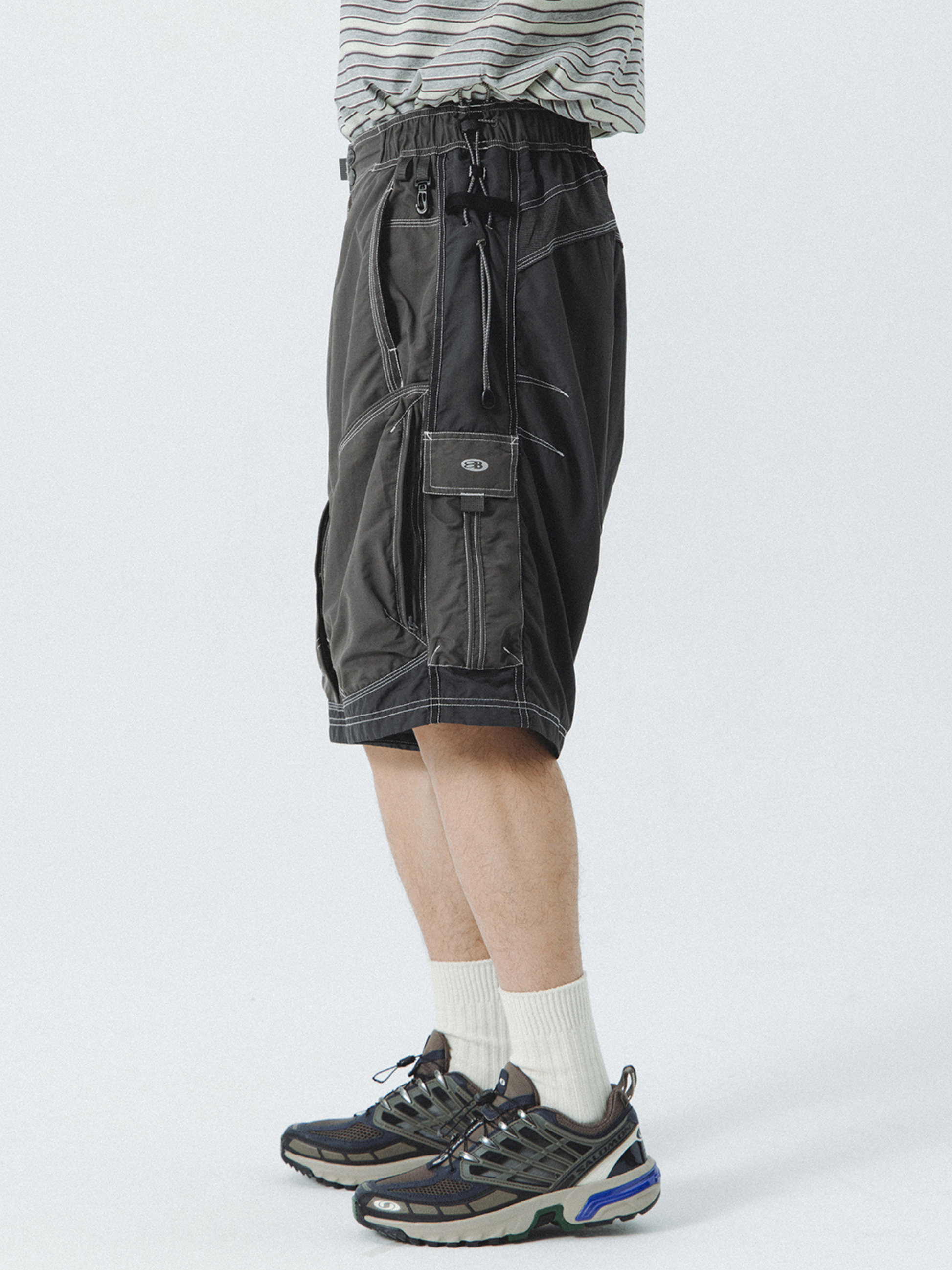 BaseMat - Men's Retro Patchwork 5-Inch Shorts GONGGAR SPORTS