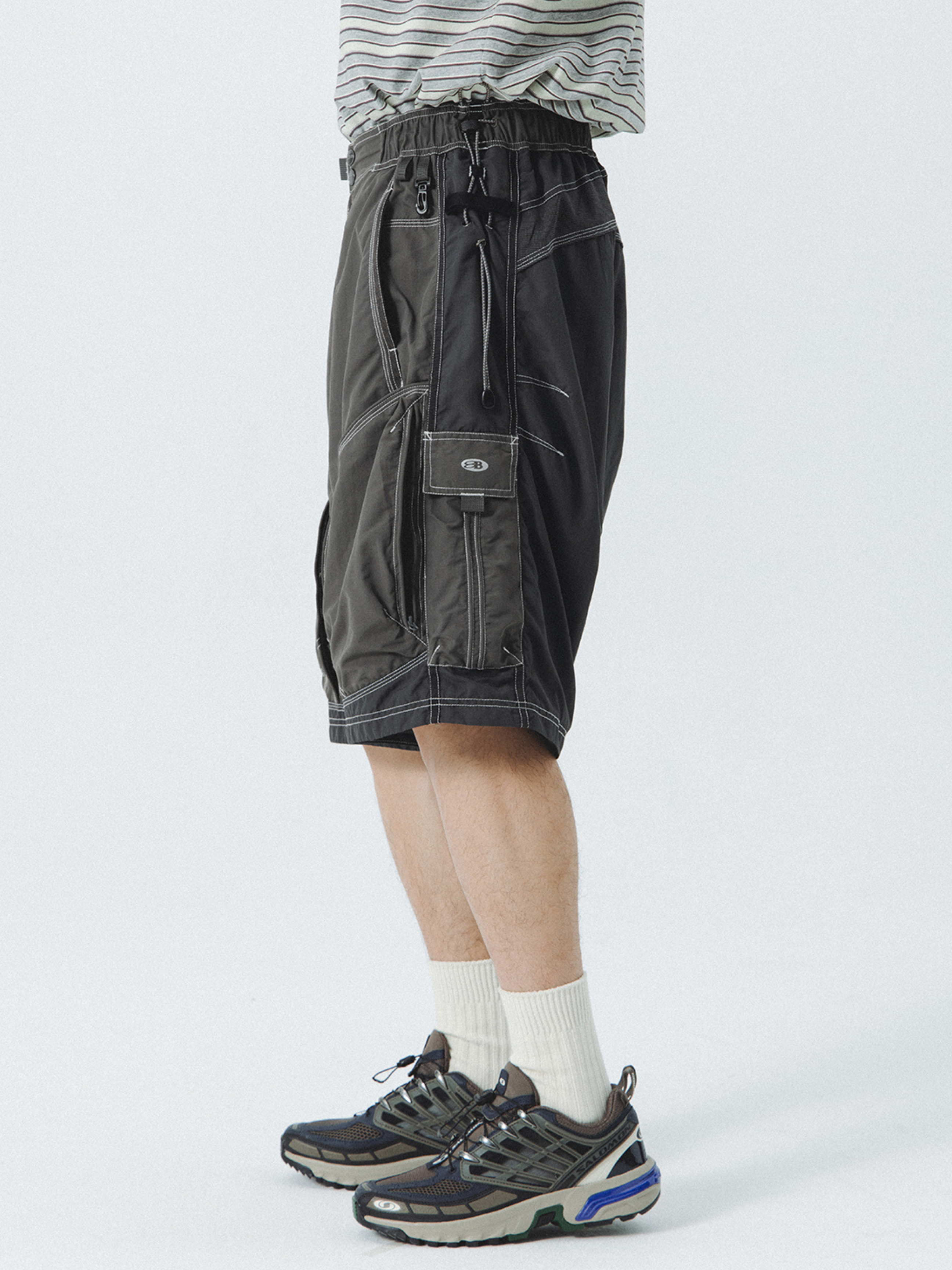 BaseMat - Men's Retro Patchwork 5-Inch Shorts GONGGAR SPORTS