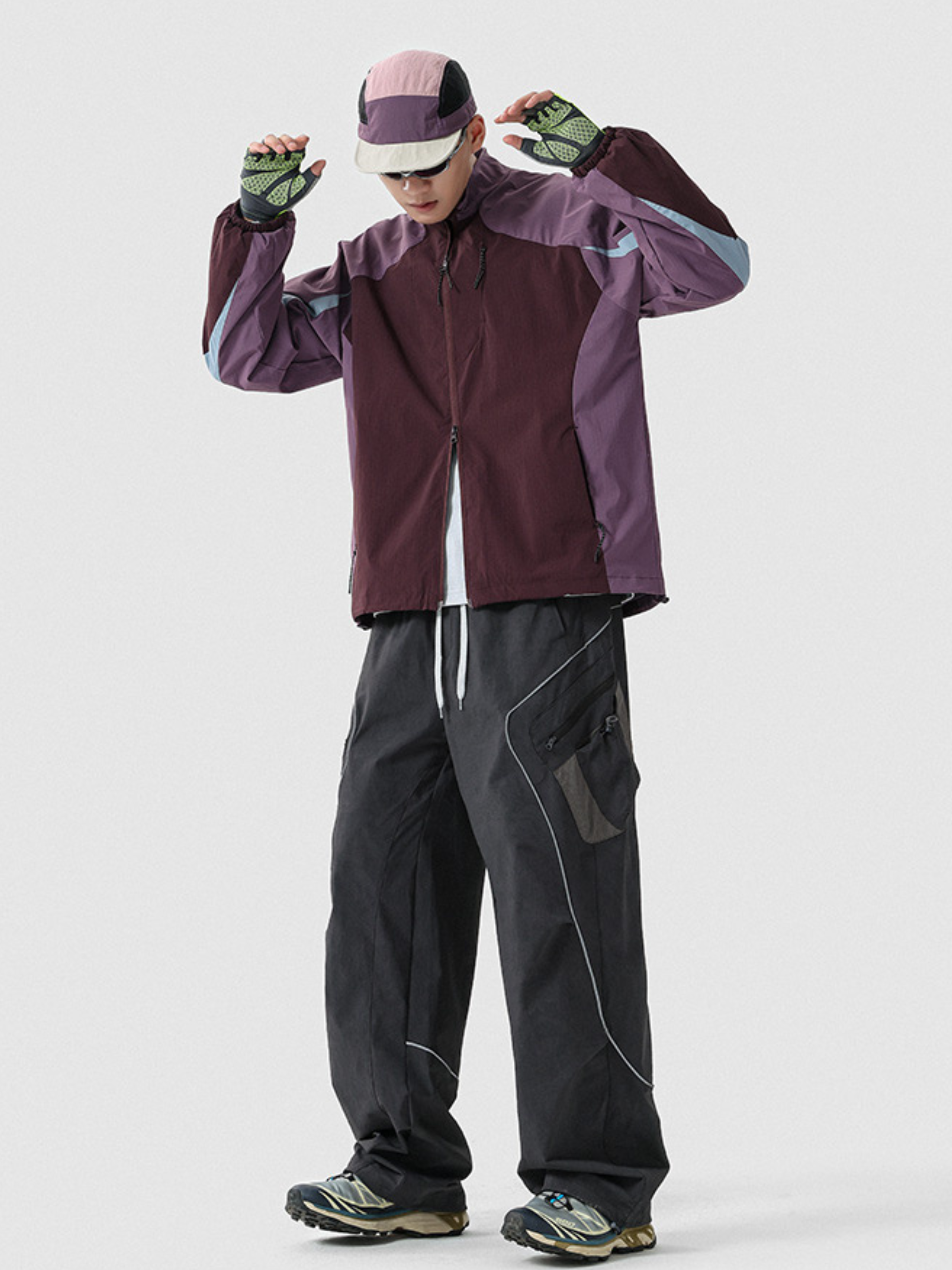 CanyonNest - Unisex Water-Repellent Colorblock Stand Collar Jacket
