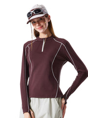 HawkTract - Women's UPF 50+ Antibacterial Quick-Dry Half-Zip T-Shirt