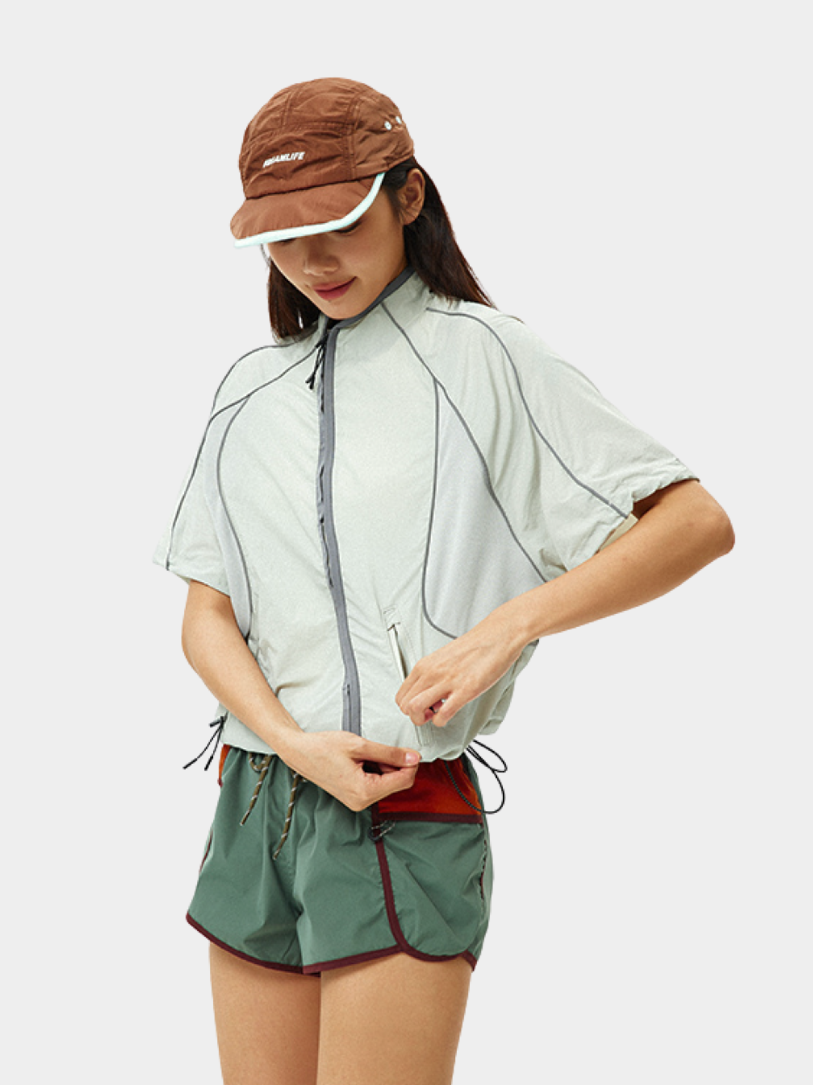 Cavecrack - Women's Mesh-Panel Breathable Short-Sleeve Cardigan