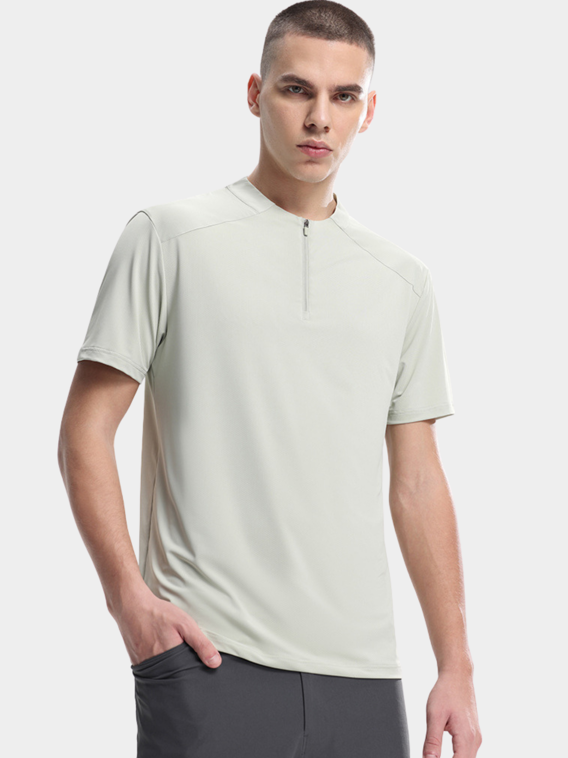 ClimbStick - Men's High-Stretch Quick-Dry Half-Zip Short Sleeve GONGGAR SPORTS