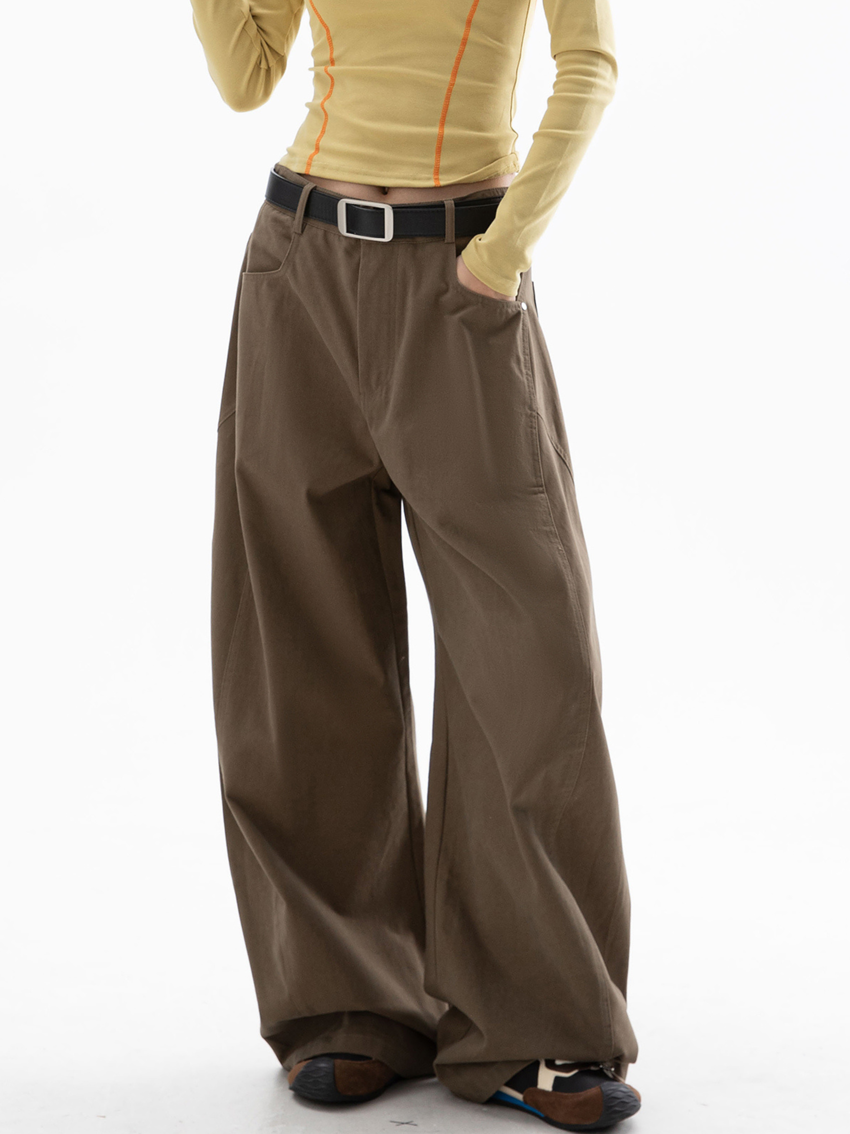 EchoStep - Unisex Pure Cotton Straight-Leg Curved Seam Pants