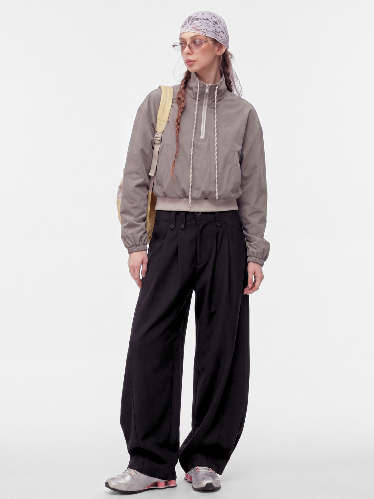 PleatCreek - Unisex Pleated Relaxed Draped Curved-Leg Pants