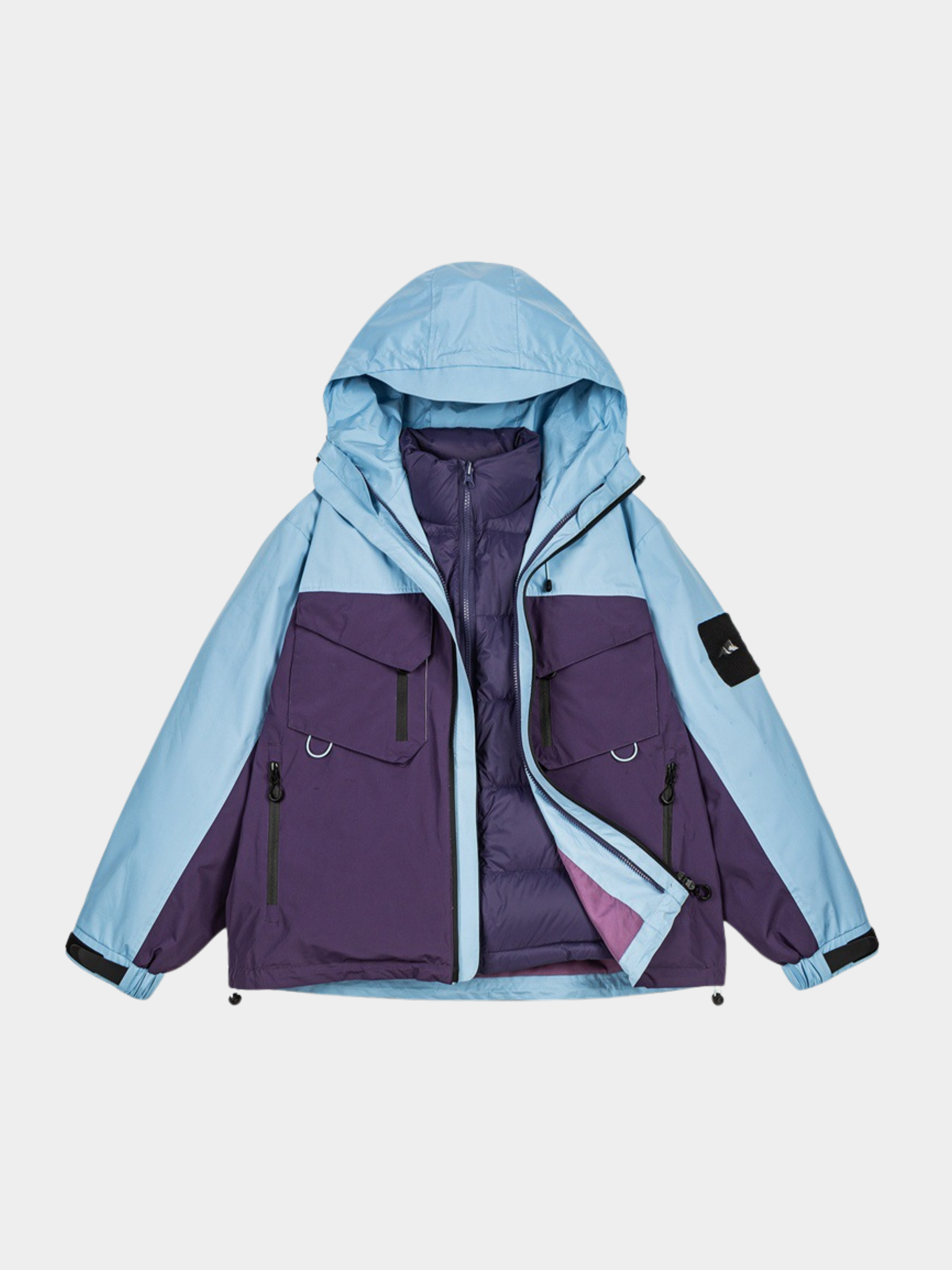 BluffMode - Unisex 3-in-1 Detachable Down Liner Water-Repellent Hard Shell Jacket