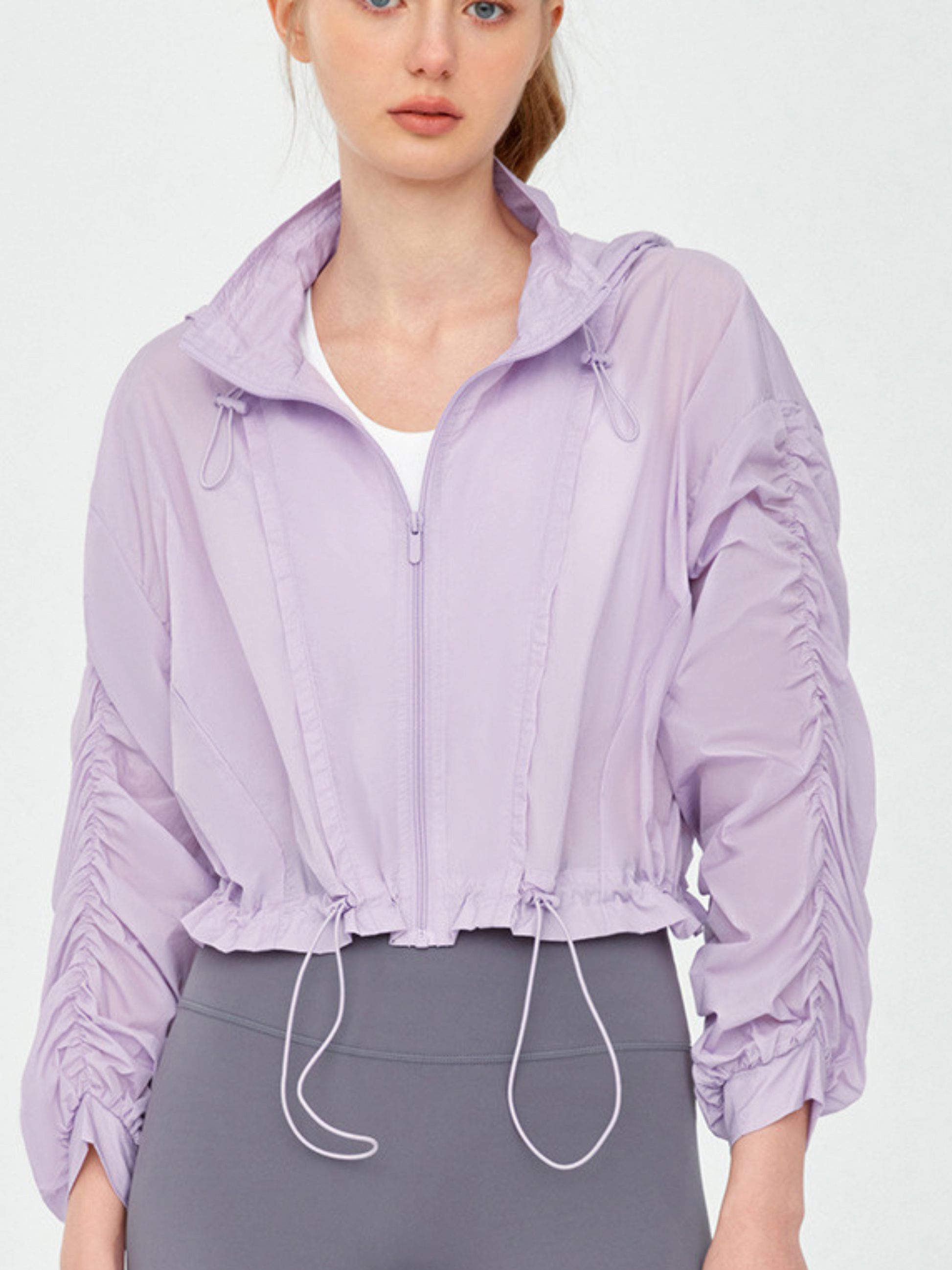 OwlBoard - Women's Lightweight Drawstring Hooded Yoga Jacket GONGGAR SPORTS